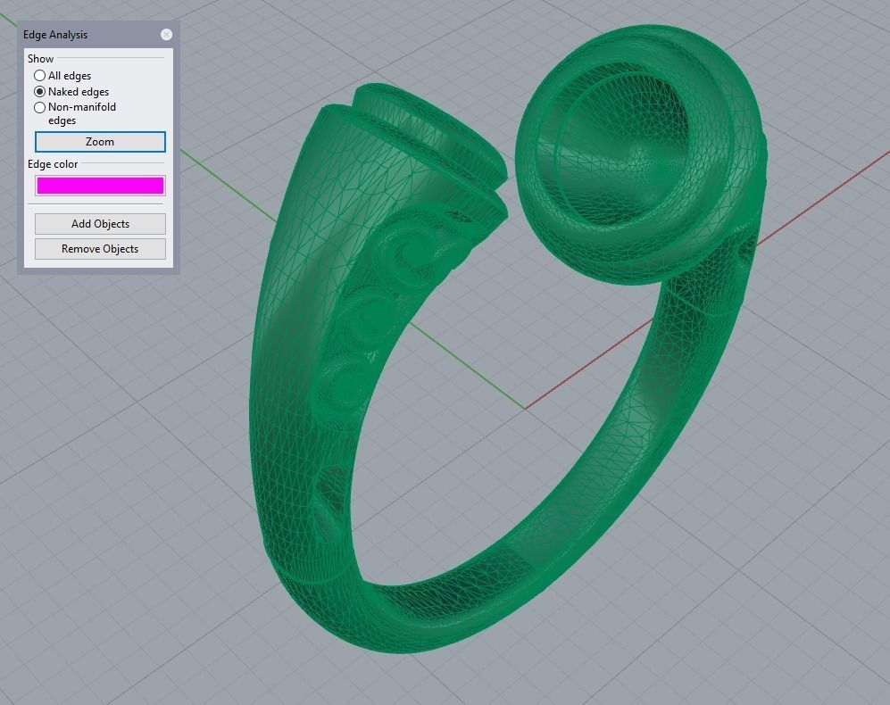 Fancy Scroll Gemstone Ends Dress Ring 3D print model_6