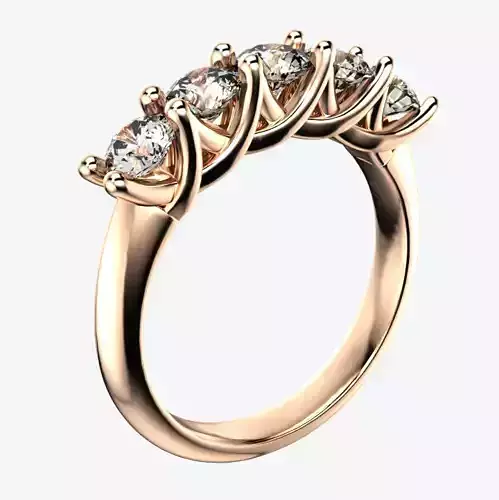 5 Stone Crisscross Claw Setting Ring Equaling 1ct