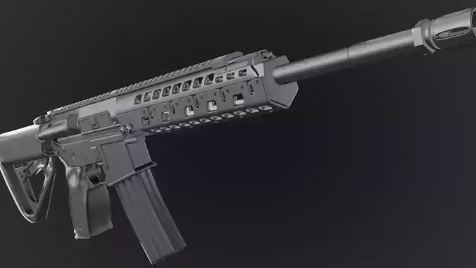 AR-15 Gun Assault Rifle High Poly 3D model