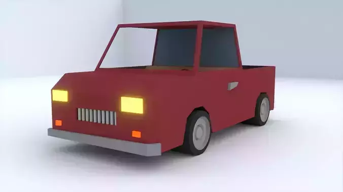 Low Poly Truck Rigged