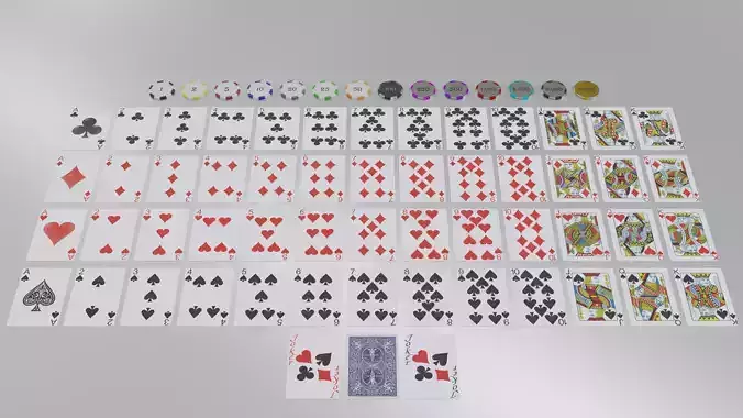 Poker Set Low-poly 3D model