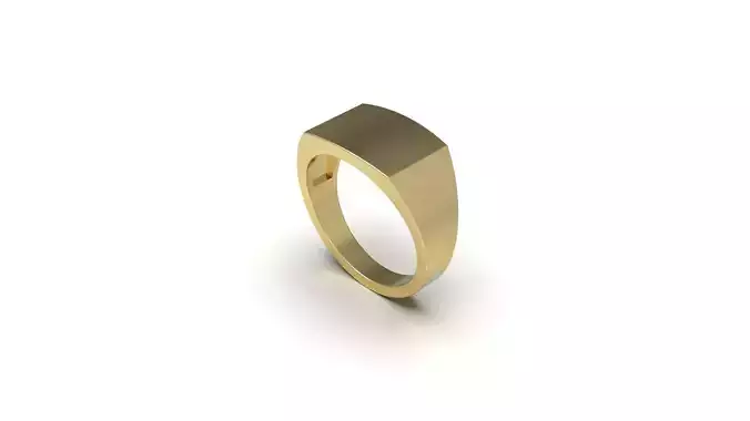 Optimist-Signet-Ring-Base square signet ring 3D print model