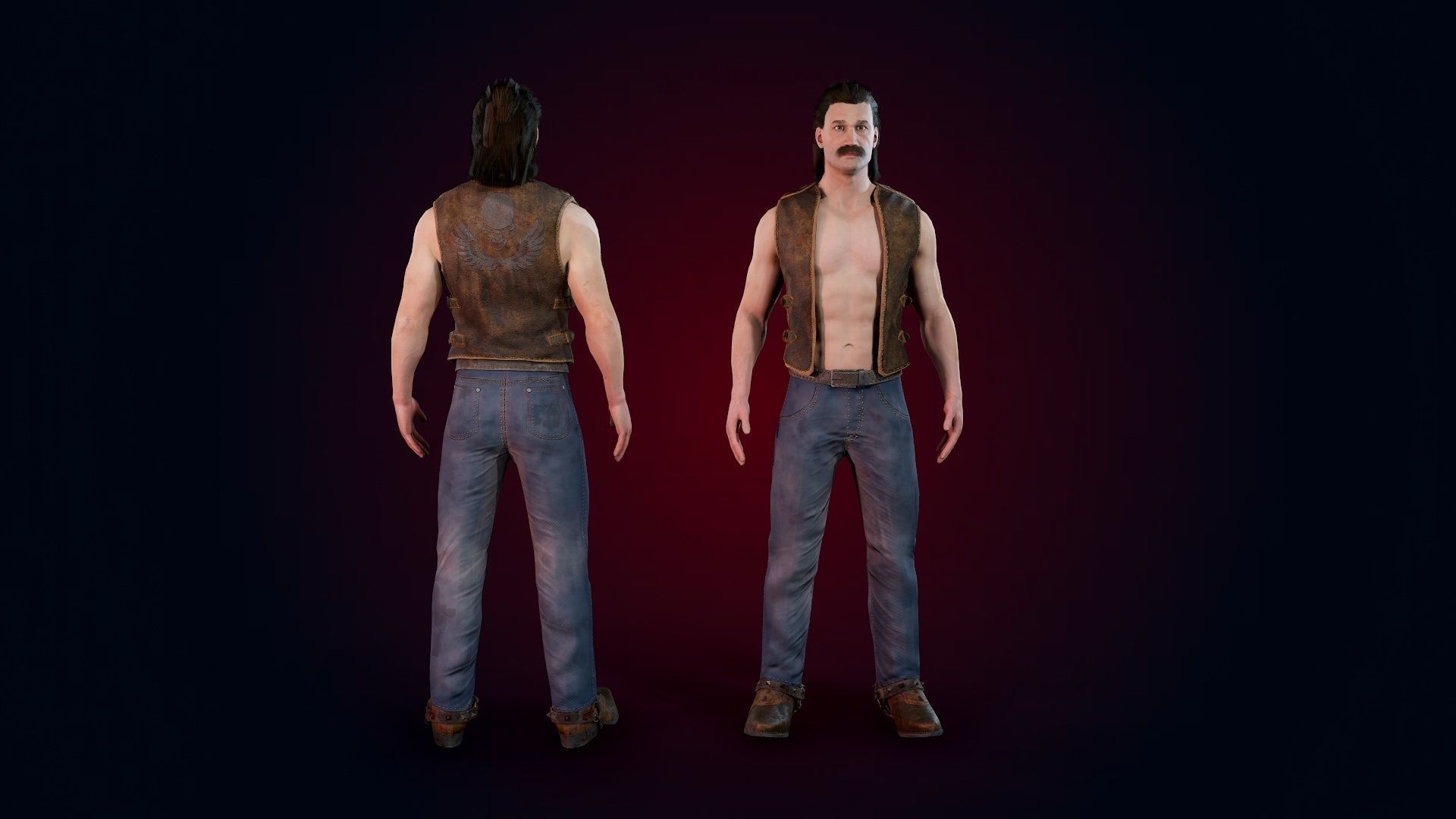 Man machete Low-poly 3D model_8