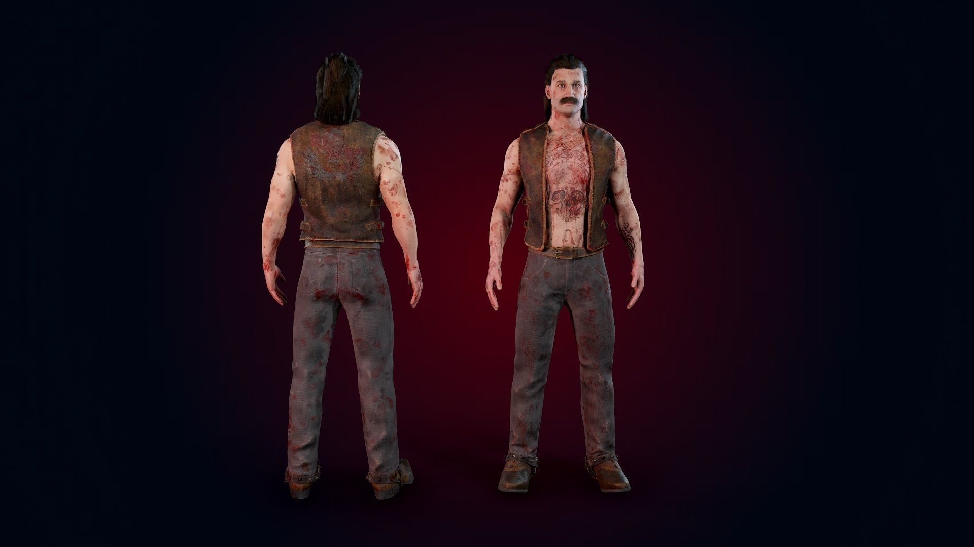 Man machete Low-poly 3D model_9
