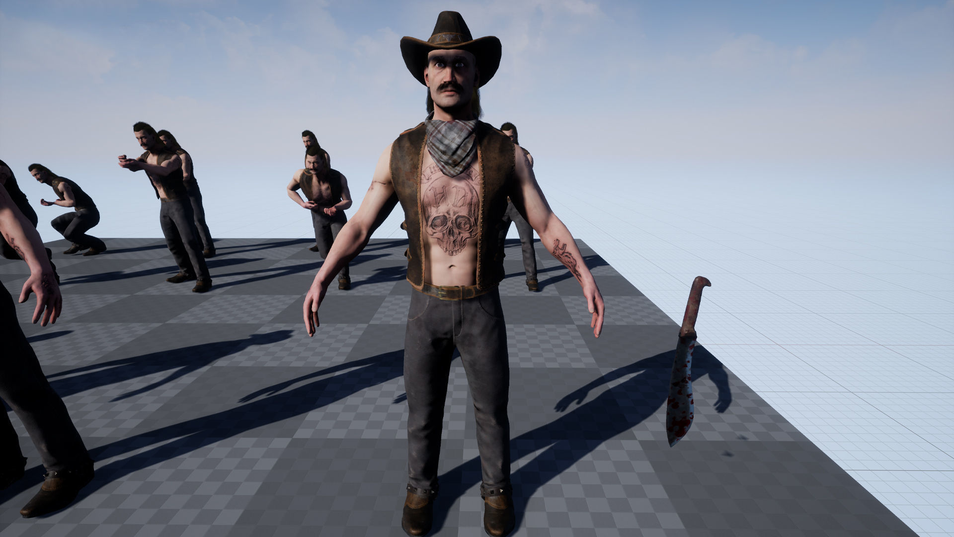 Man machete Low-poly 3D model_15