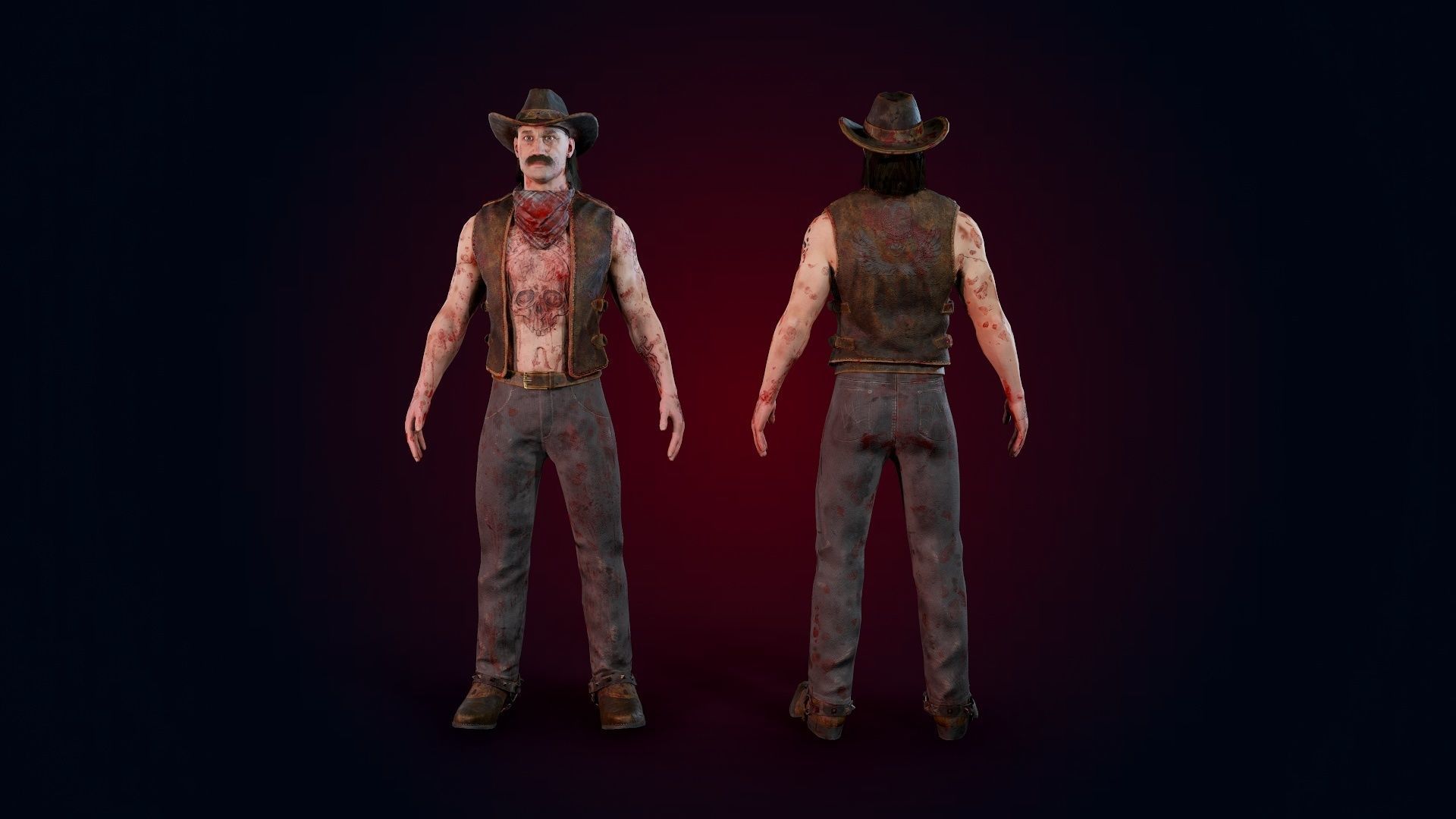 Man machete Low-poly 3D model_5