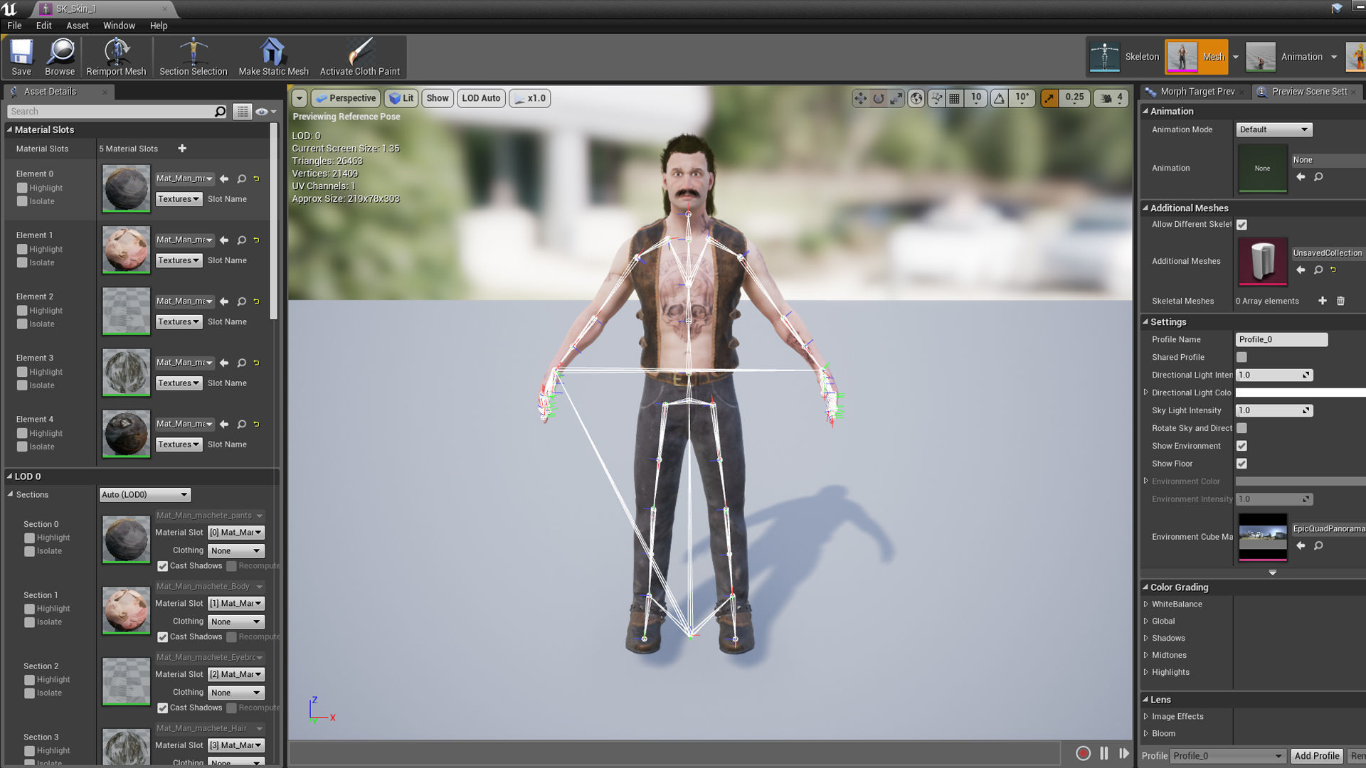 Man machete Low-poly 3D model_17