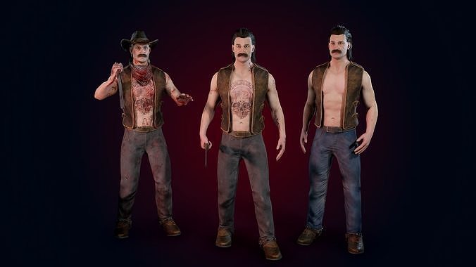 Man machete Low-poly 3D model