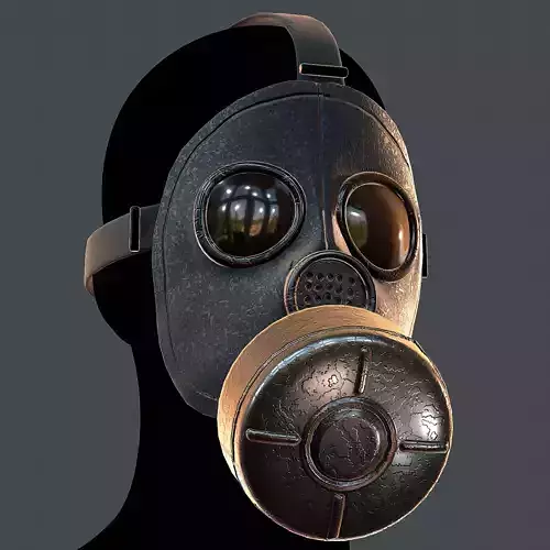 Gas mask helmet 3d model scifi Low-poly Low-poly 3D model
