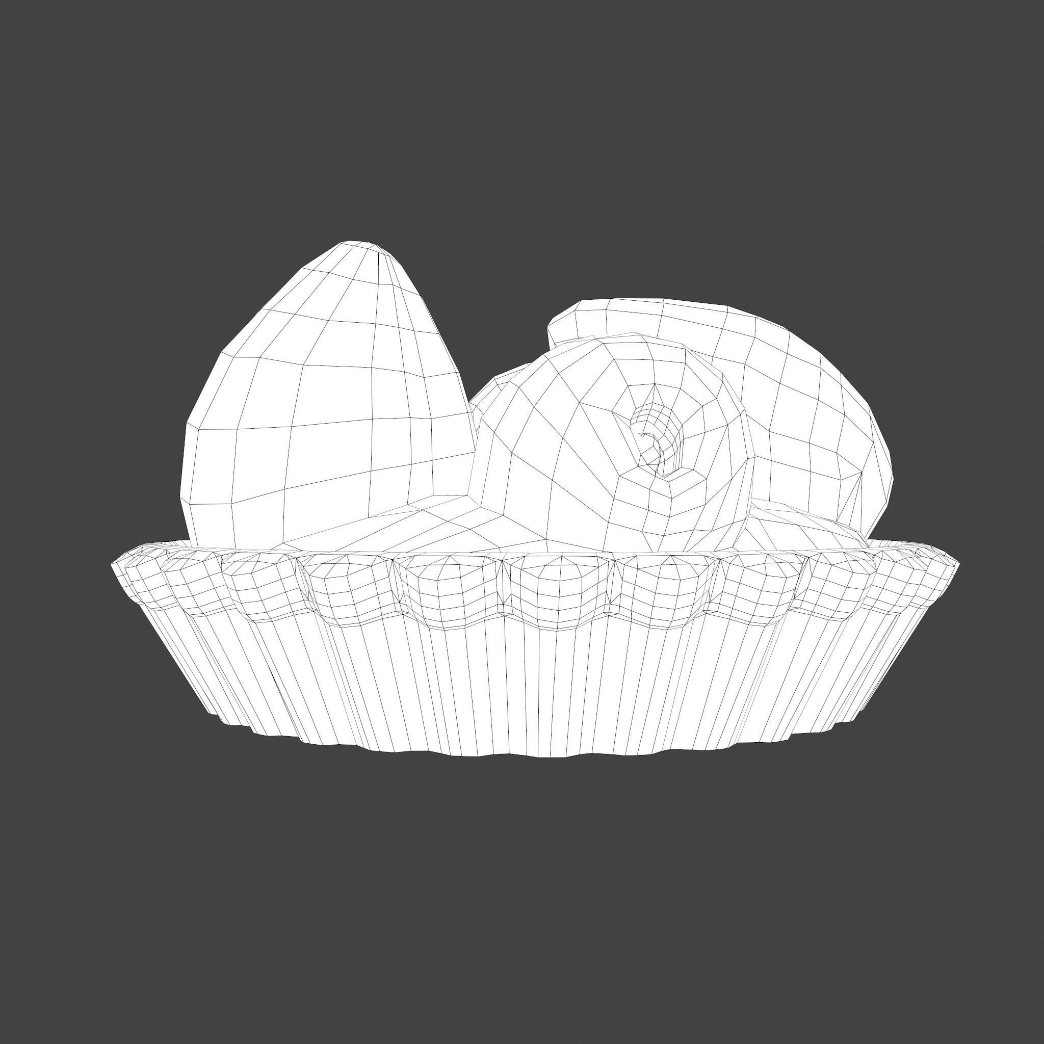 Simple Strawberry Tart Low-poly 3D model_28