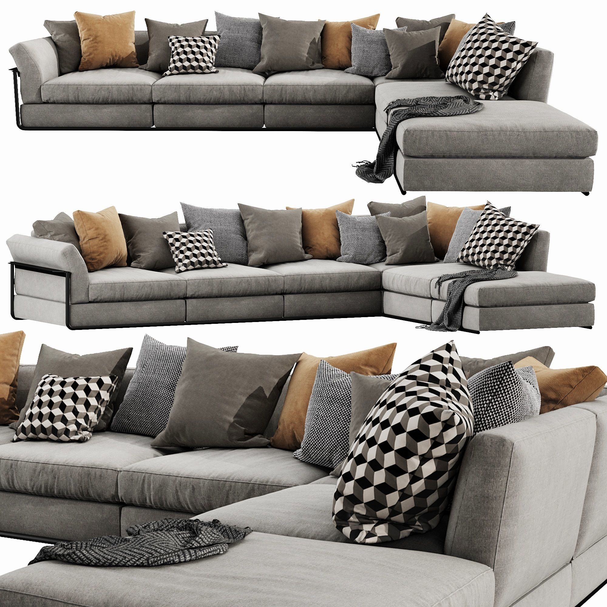 Flexform Zeno Sectional 3D model_1