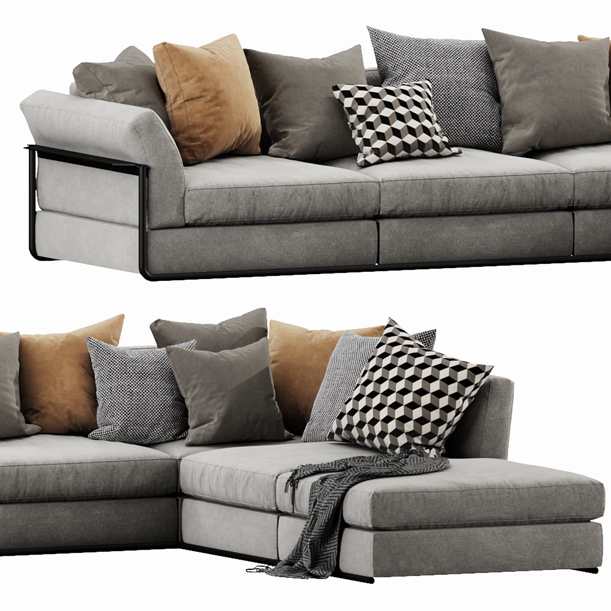 Flexform Zeno Sectional 3D model_9