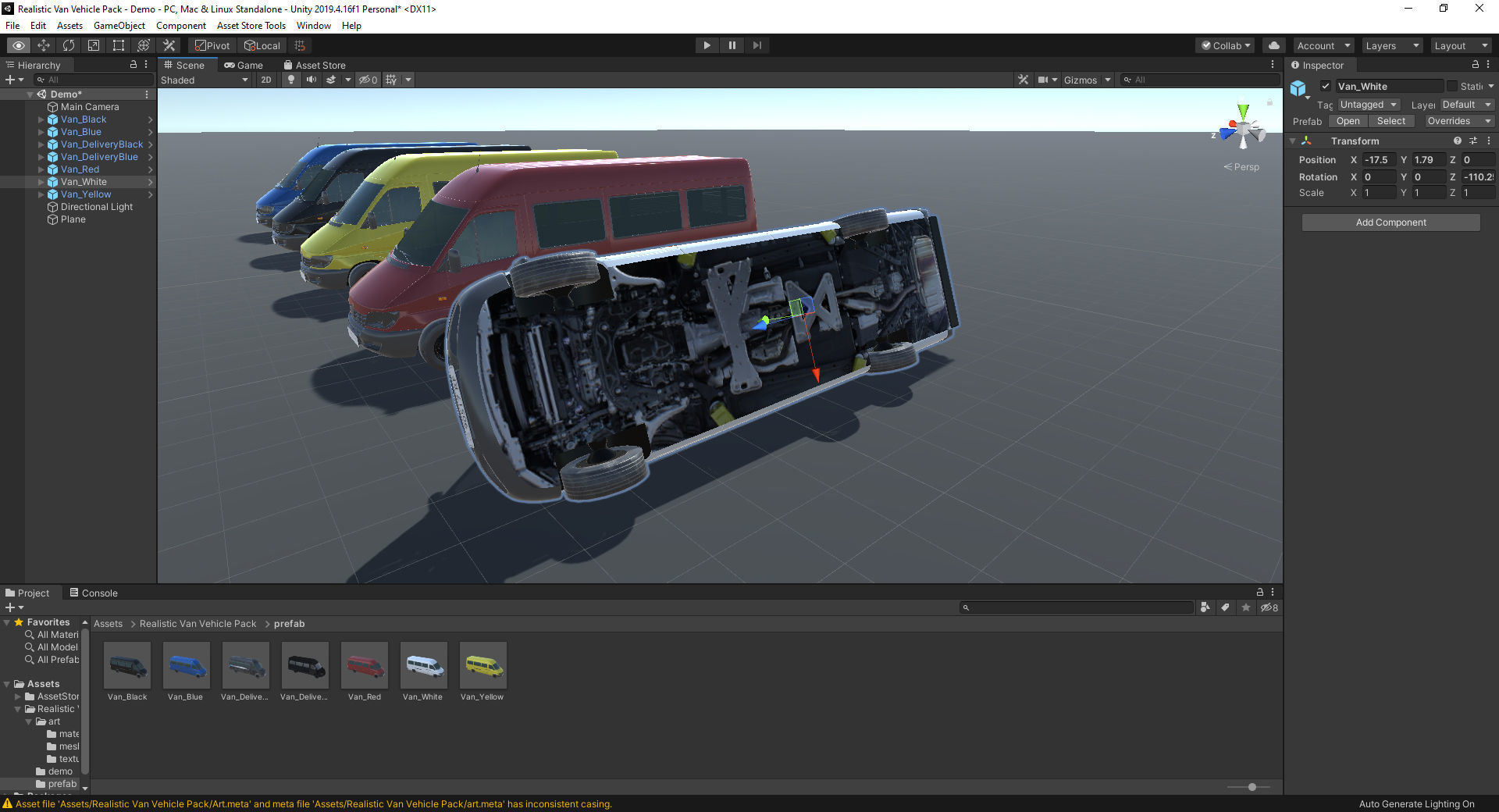 Realistic Van Vehicle Pack for Unity Low-poly 3D model_6