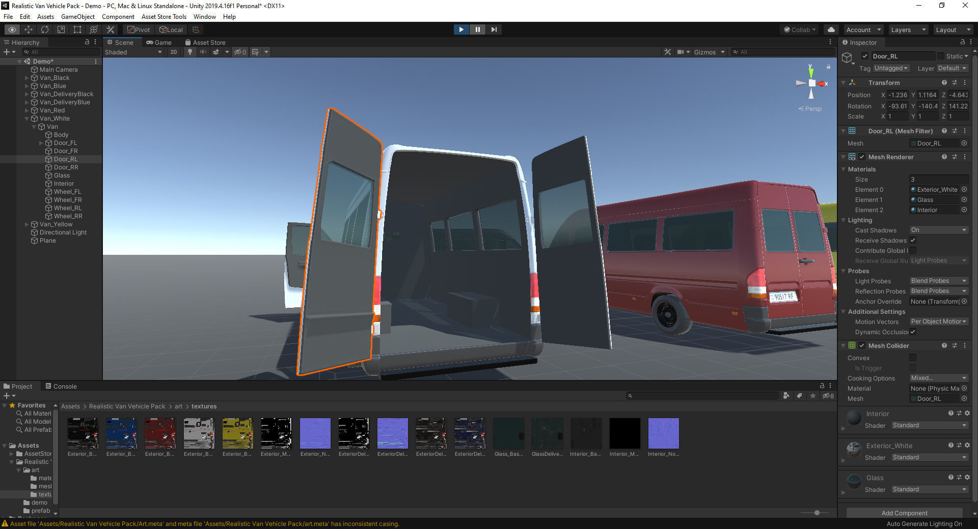 Realistic Van Vehicle Pack for Unity Low-poly 3D model_5