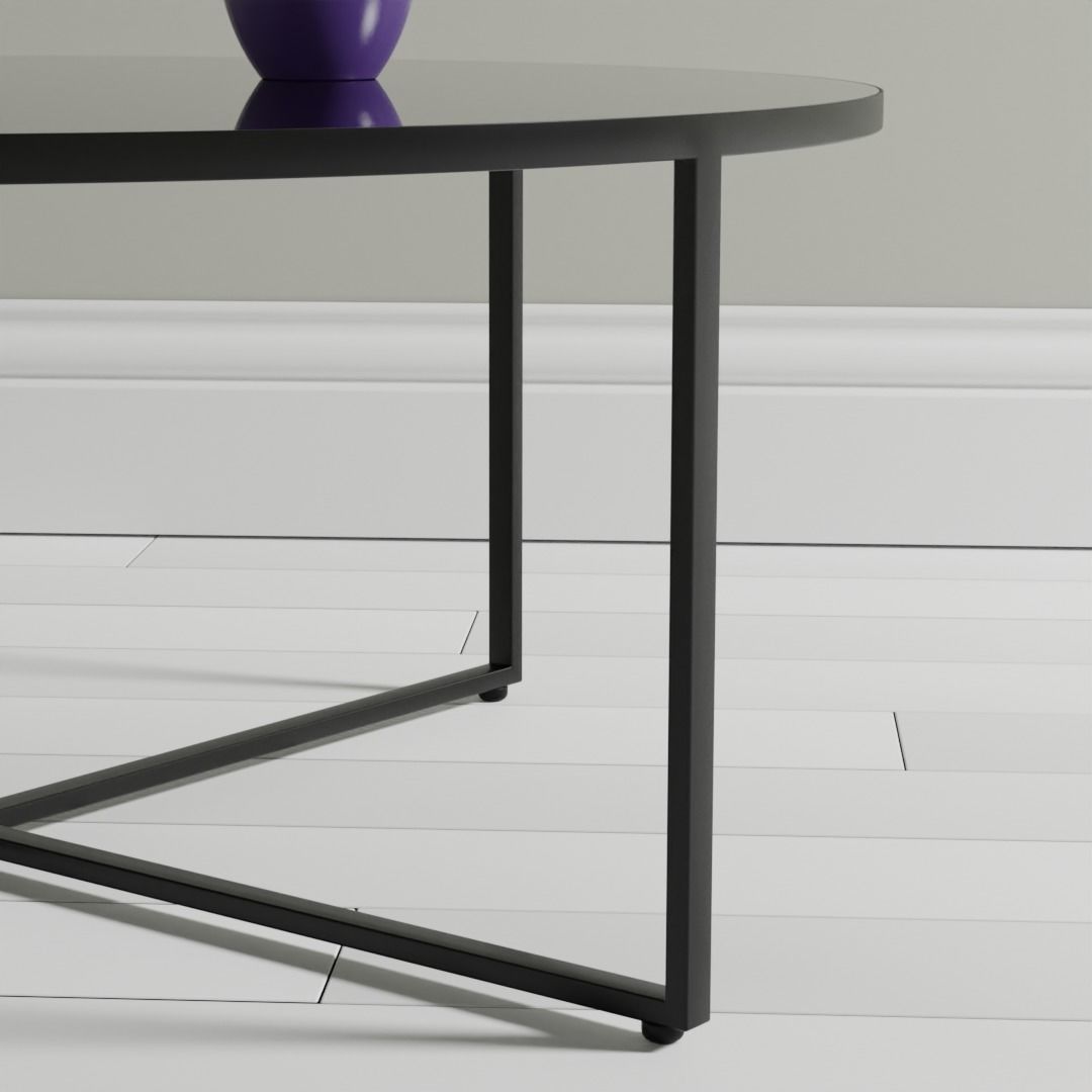 Round Mirrored Coffee Table 3D model_2