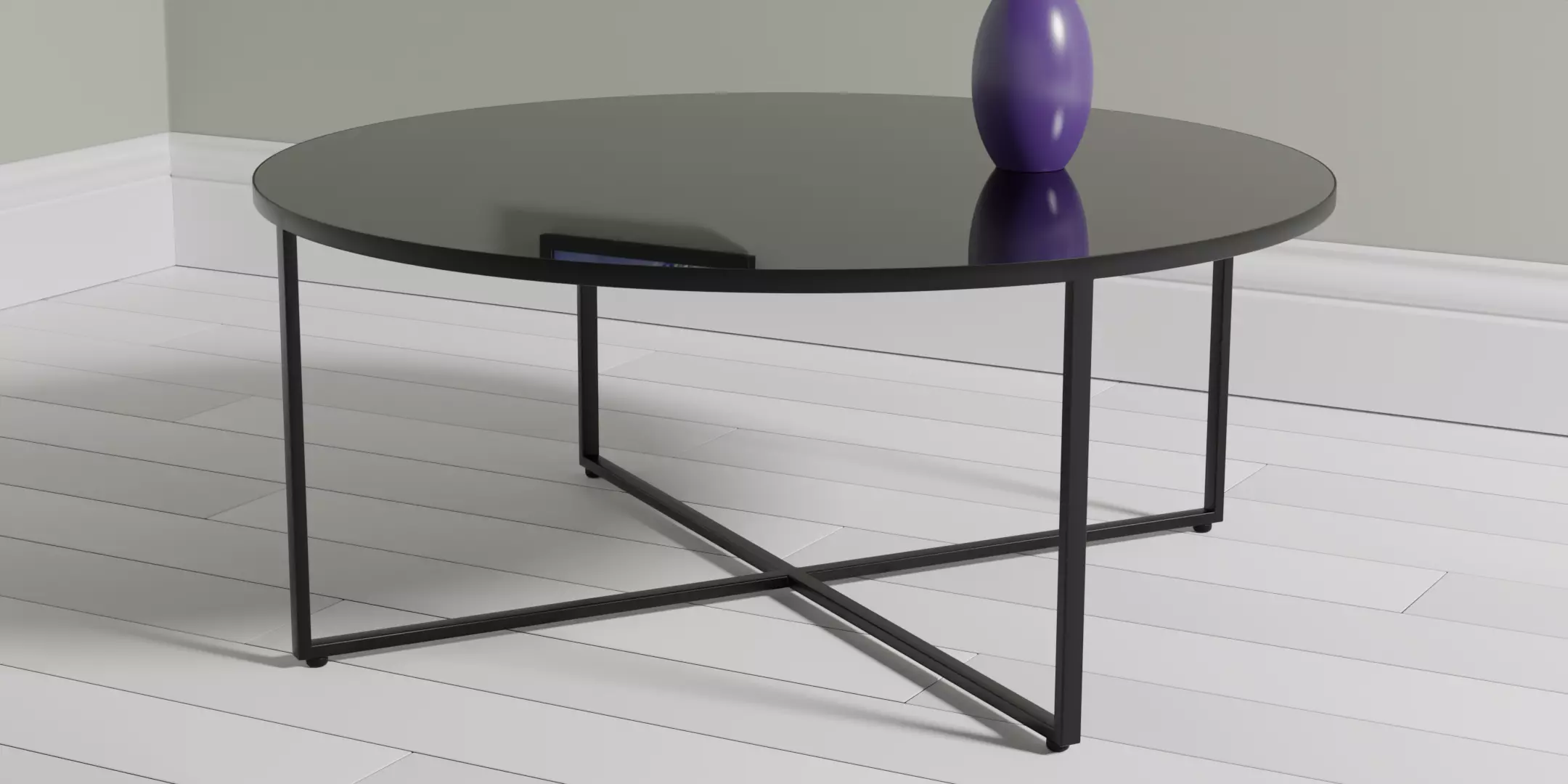 Round Mirrored Coffee Table 3D model_0
