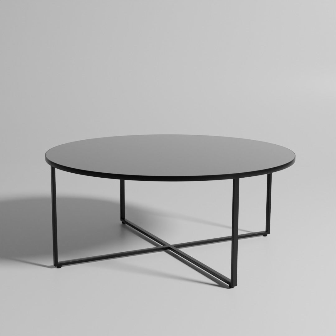 Round Mirrored Coffee Table 3D model_5