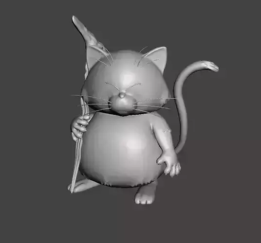Korin 3D Model cat holding scythe 3D print model