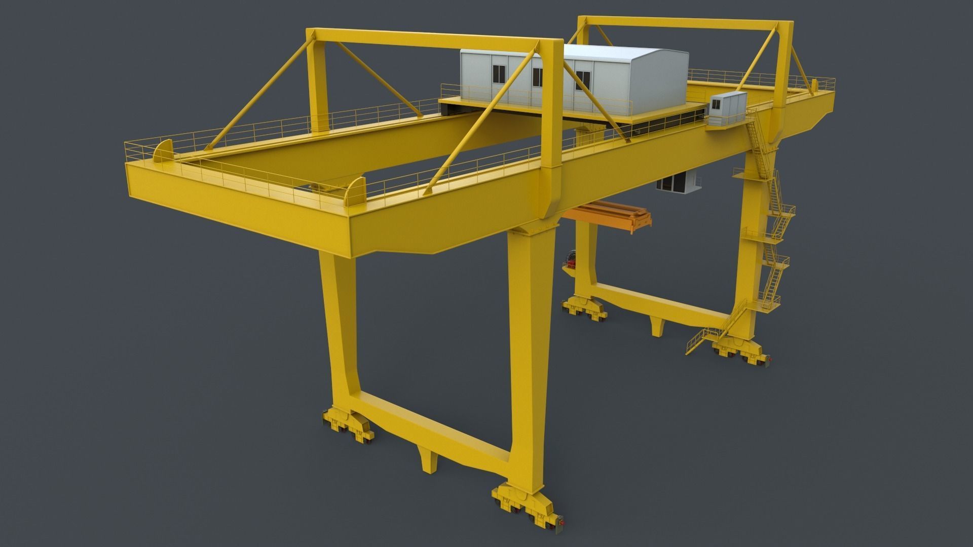 PBR Rail Mounted Gantry Crane RMG V2 - Multi color Pack 3D Model Collection_45