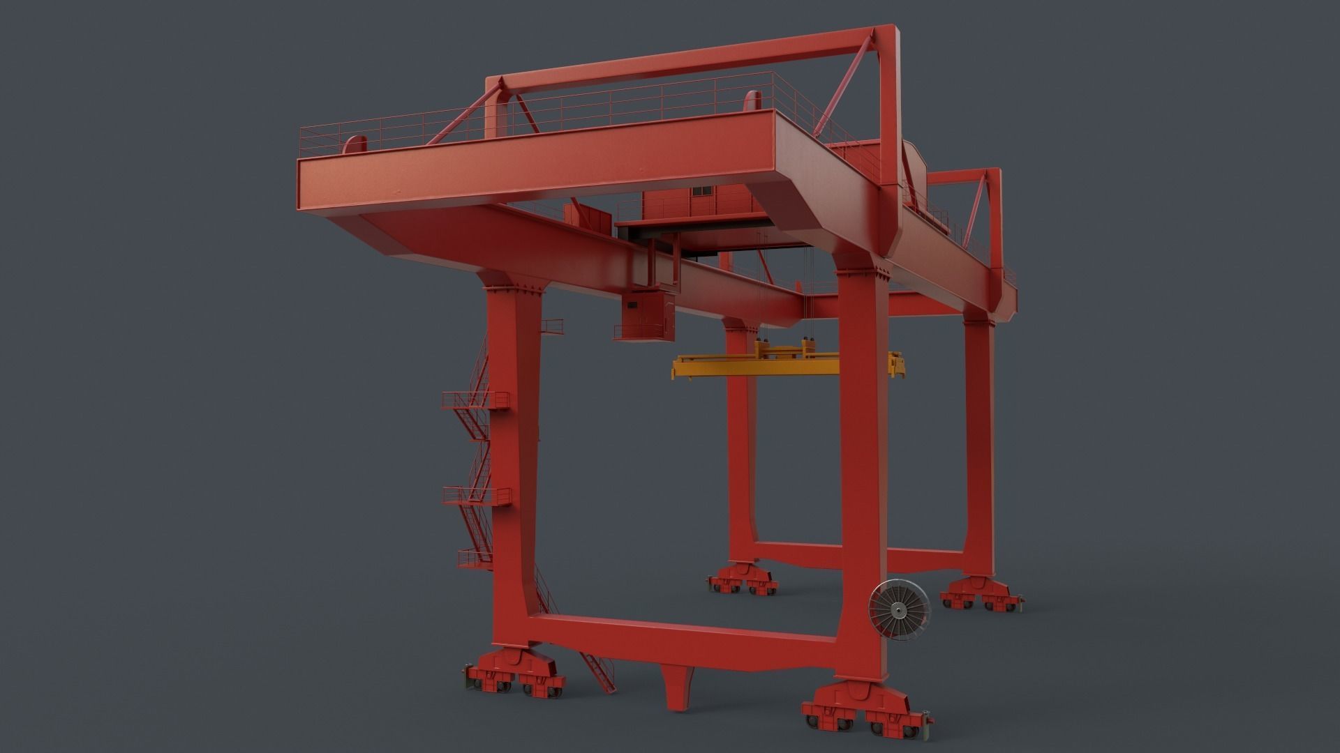 PBR Rail Mounted Gantry Crane RMG V2 - Multi color Pack 3D Model Collection_99