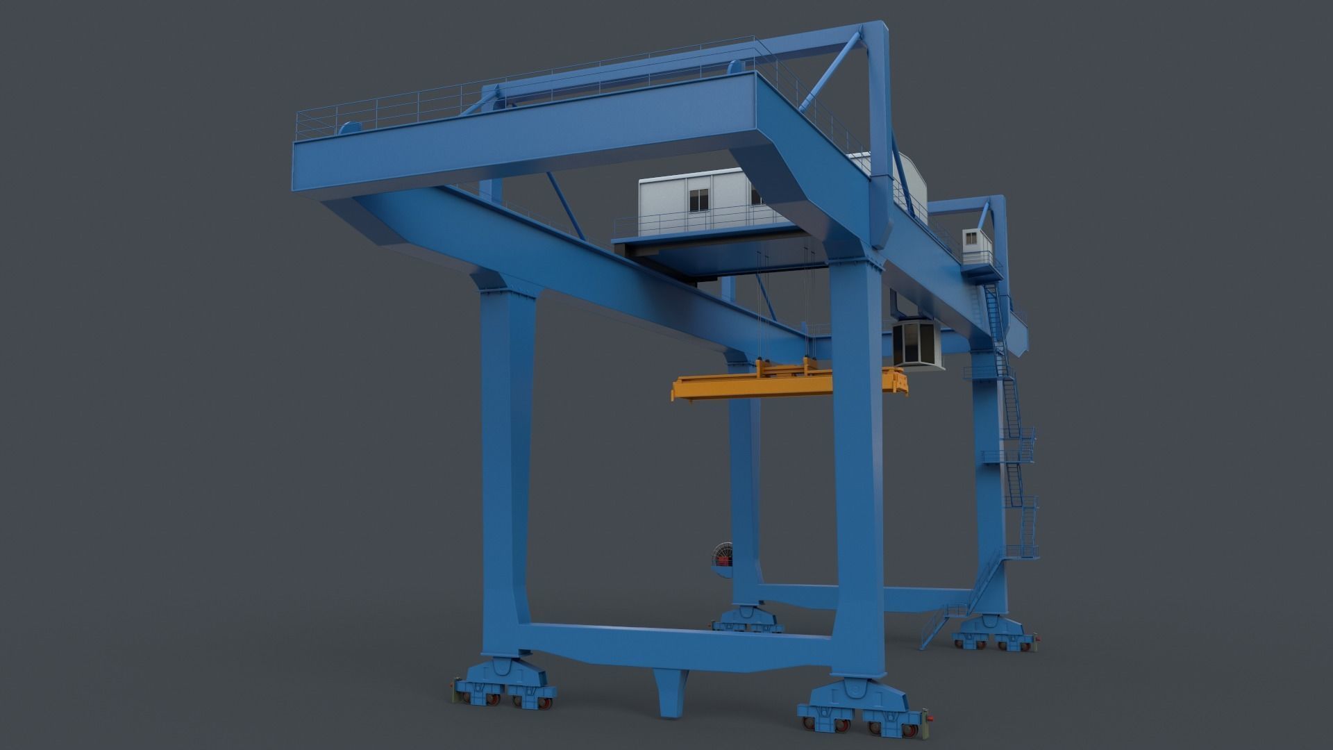 PBR Rail Mounted Gantry Crane RMG V2 - Multi color Pack 3D Model Collection_59