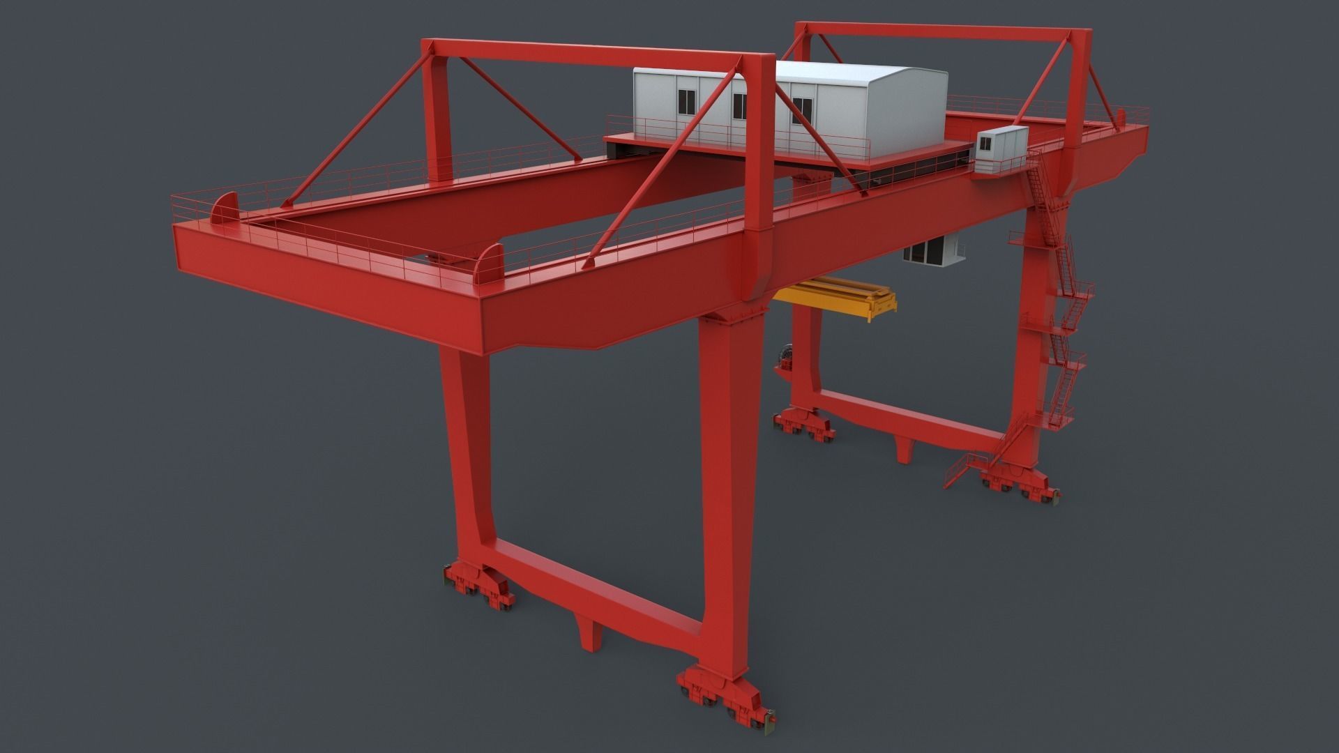 PBR Rail Mounted Gantry Crane RMG V2 - Multi color Pack 3D Model Collection_37