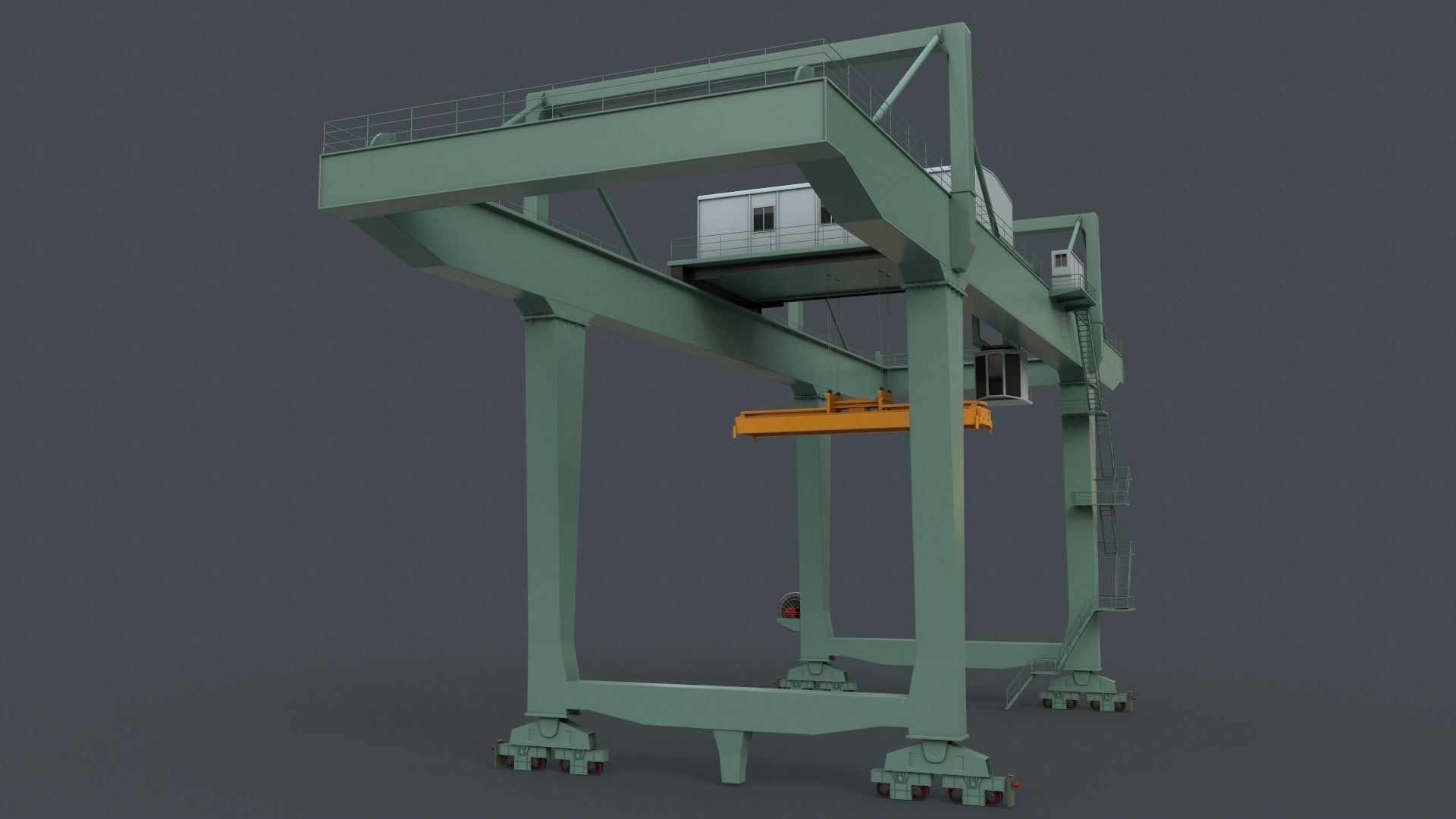 PBR Rail Mounted Gantry Crane RMG V2 - Multi color Pack 3D Model Collection_67