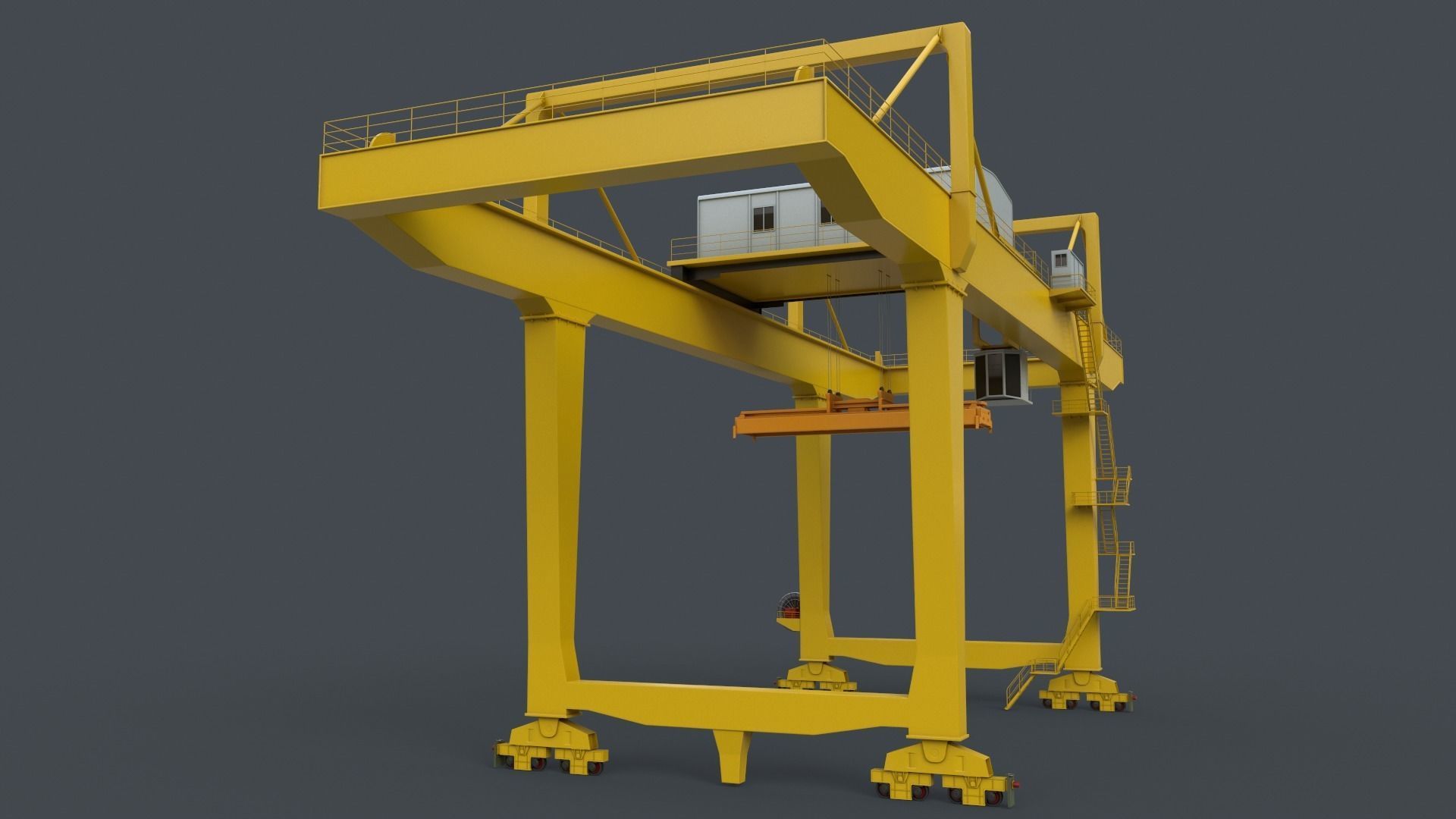 PBR Rail Mounted Gantry Crane RMG V2 - Multi color Pack 3D Model Collection_77