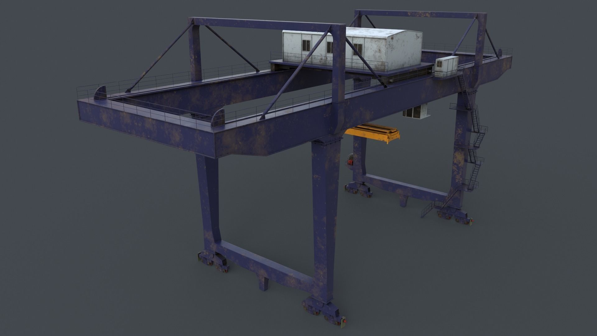 PBR Rail Mounted Gantry Crane RMG V2 - Multi color Pack 3D Model Collection_19