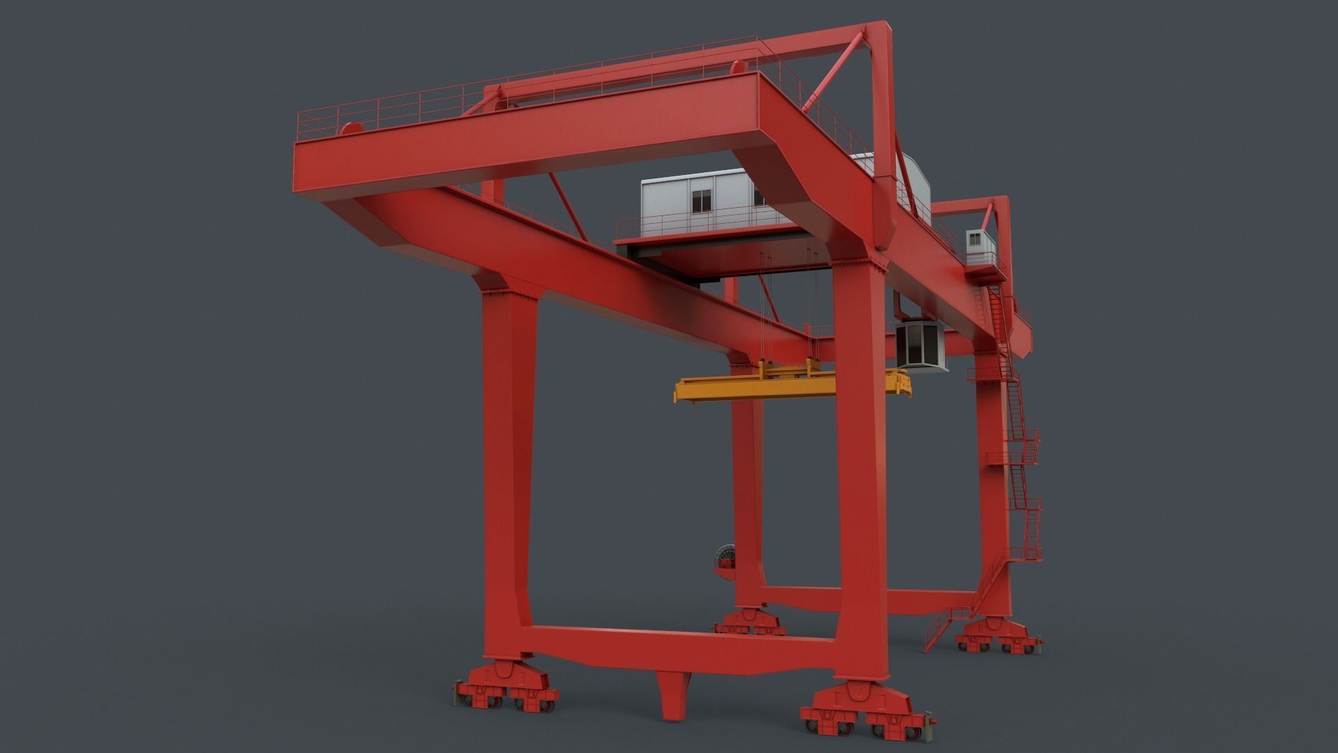 PBR Rail Mounted Gantry Crane RMG V2 - Multi color Pack 3D Model Collection_63