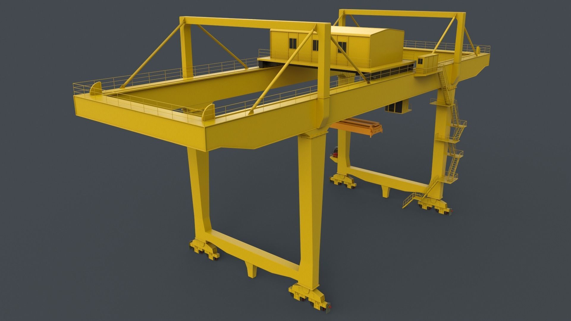 PBR Rail Mounted Gantry Crane RMG V2 - Multi color Pack 3D Model Collection_44