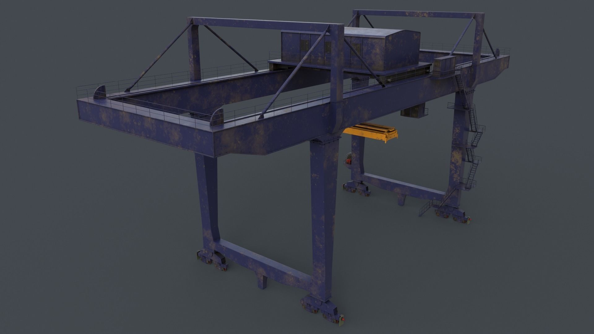 PBR Rail Mounted Gantry Crane RMG V2 - Multi color Pack 3D Model Collection_18