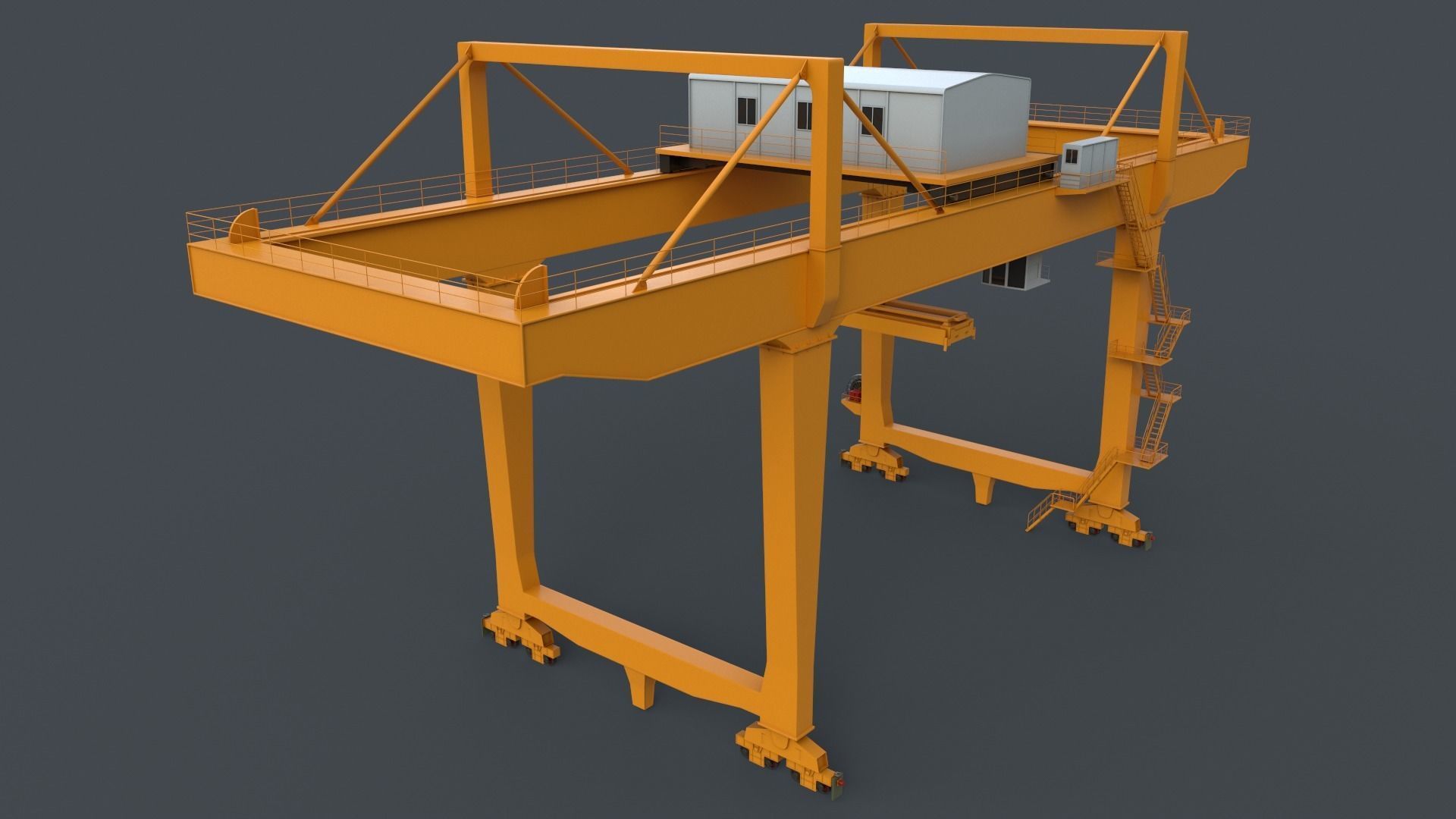 PBR Rail Mounted Gantry Crane RMG V2 - Multi color Pack 3D Model Collection_49