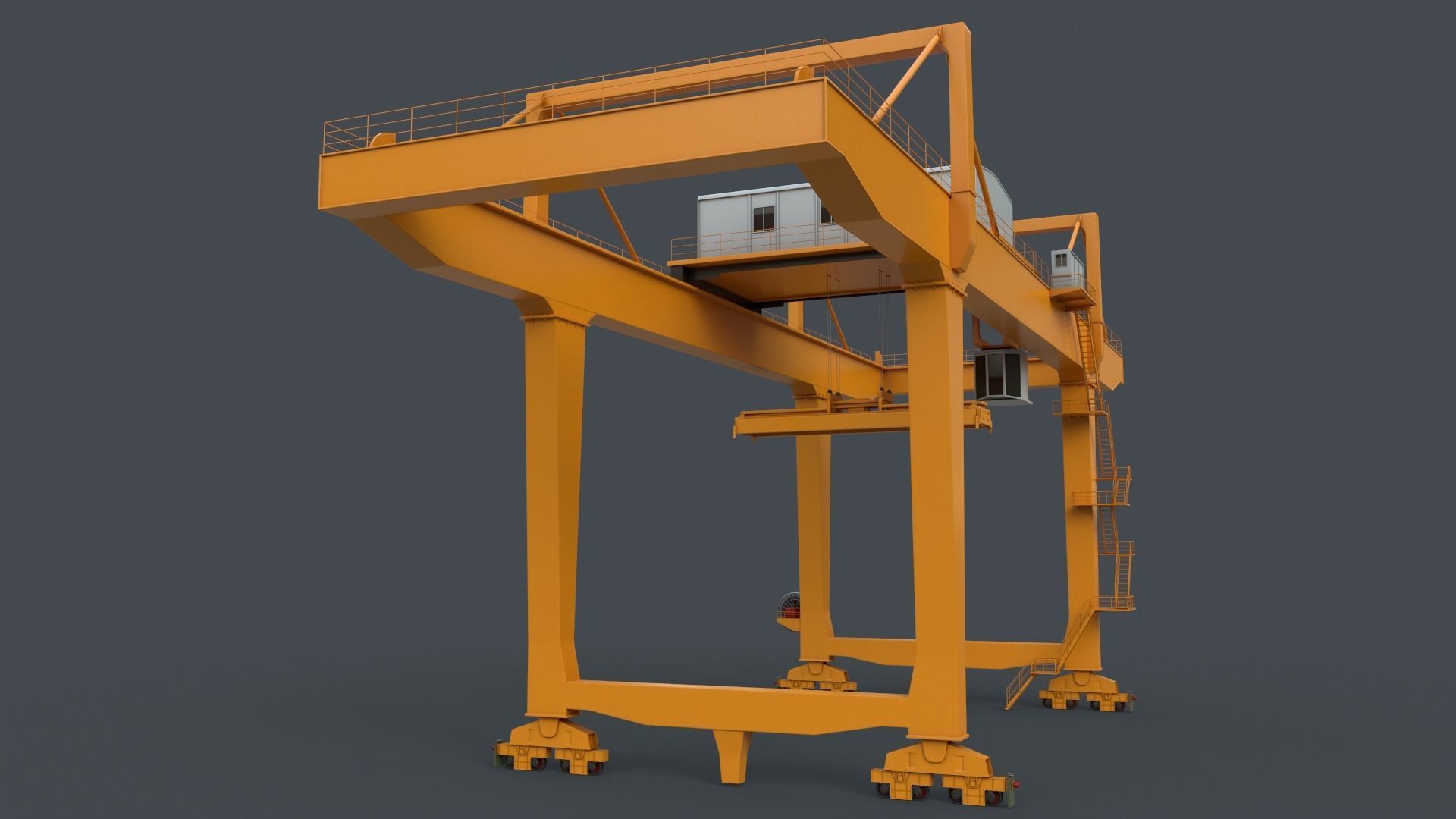 PBR Rail Mounted Gantry Crane RMG V2 - Multi color Pack 3D Model Collection_75
