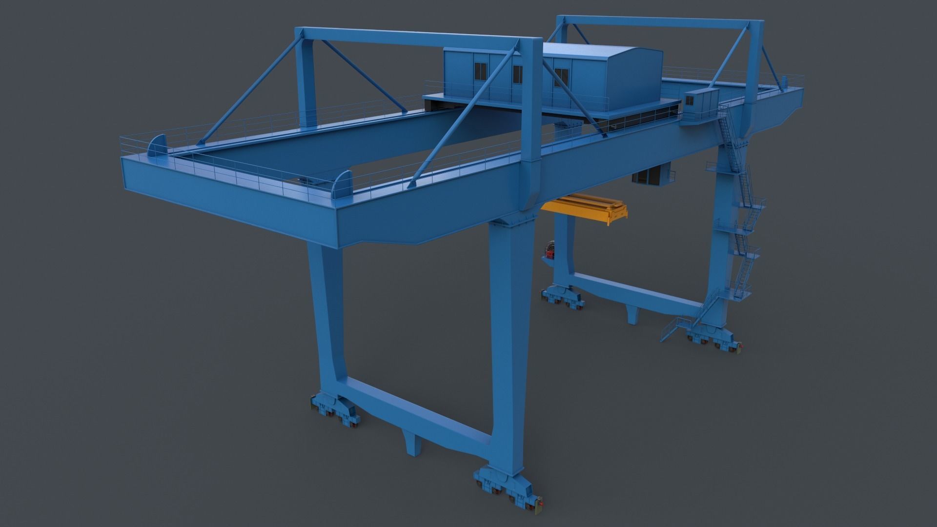 PBR Rail Mounted Gantry Crane RMG V2 - Multi color Pack 3D Model Collection_12