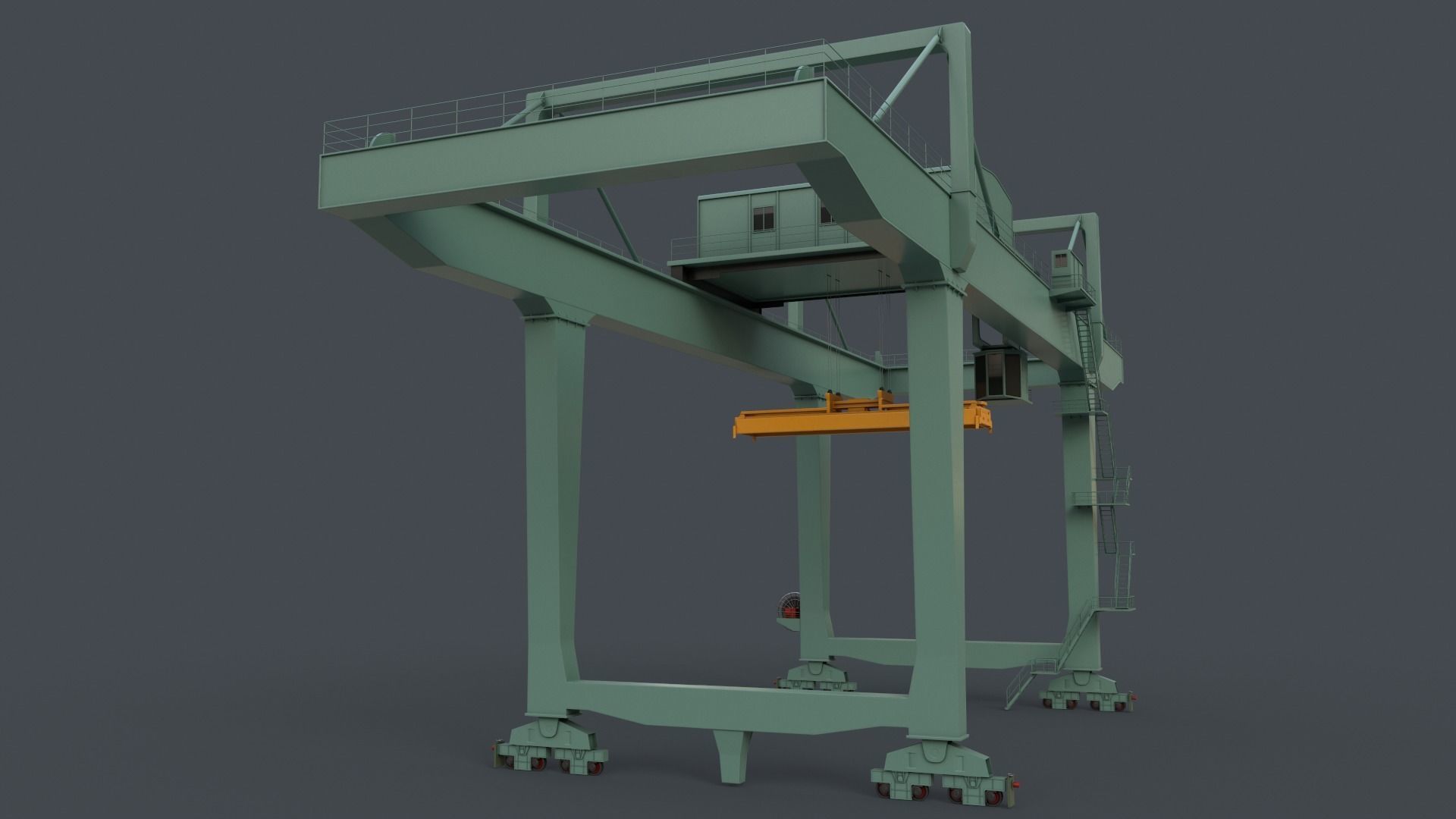 PBR Rail Mounted Gantry Crane RMG V2 - Multi color Pack 3D Model Collection_66