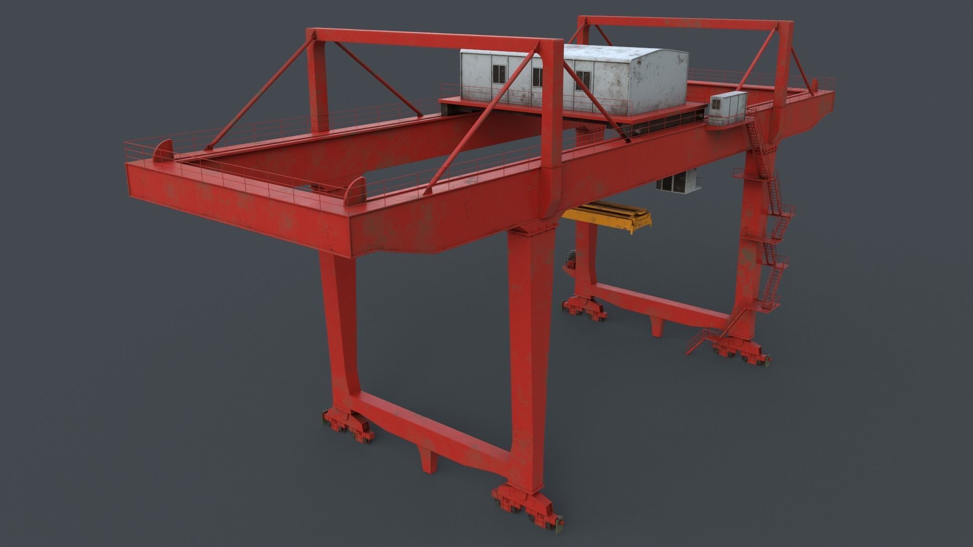 PBR Rail Mounted Gantry Crane RMG V2 - Multi color Pack 3D Model Collection_38