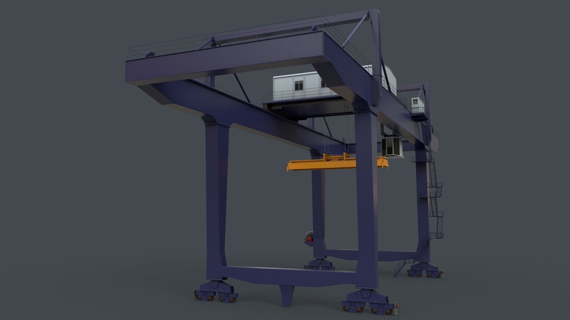 PBR Rail Mounted Gantry Crane RMG V2 - Multi color Pack 3D Model Collection_61