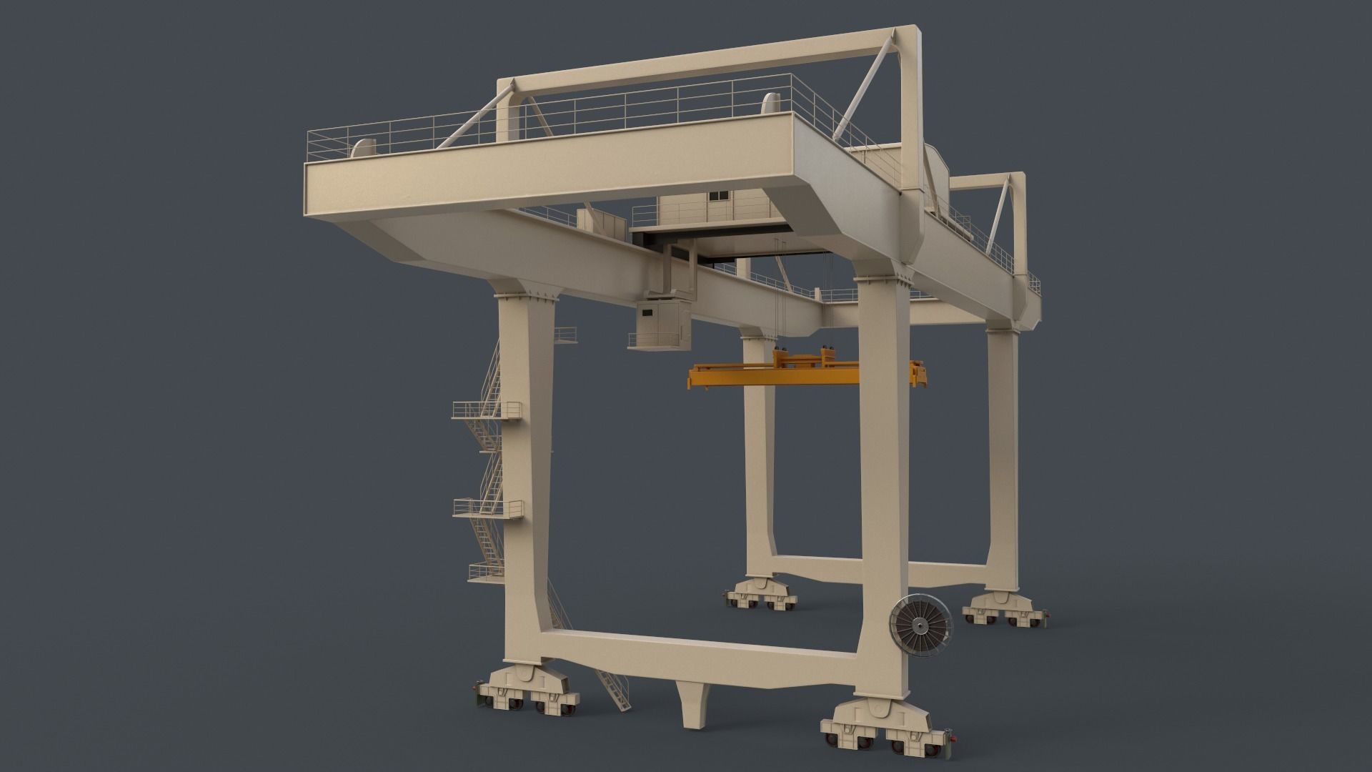 PBR Rail Mounted Gantry Crane RMG V2 - Multi color Pack 3D Model Collection_93