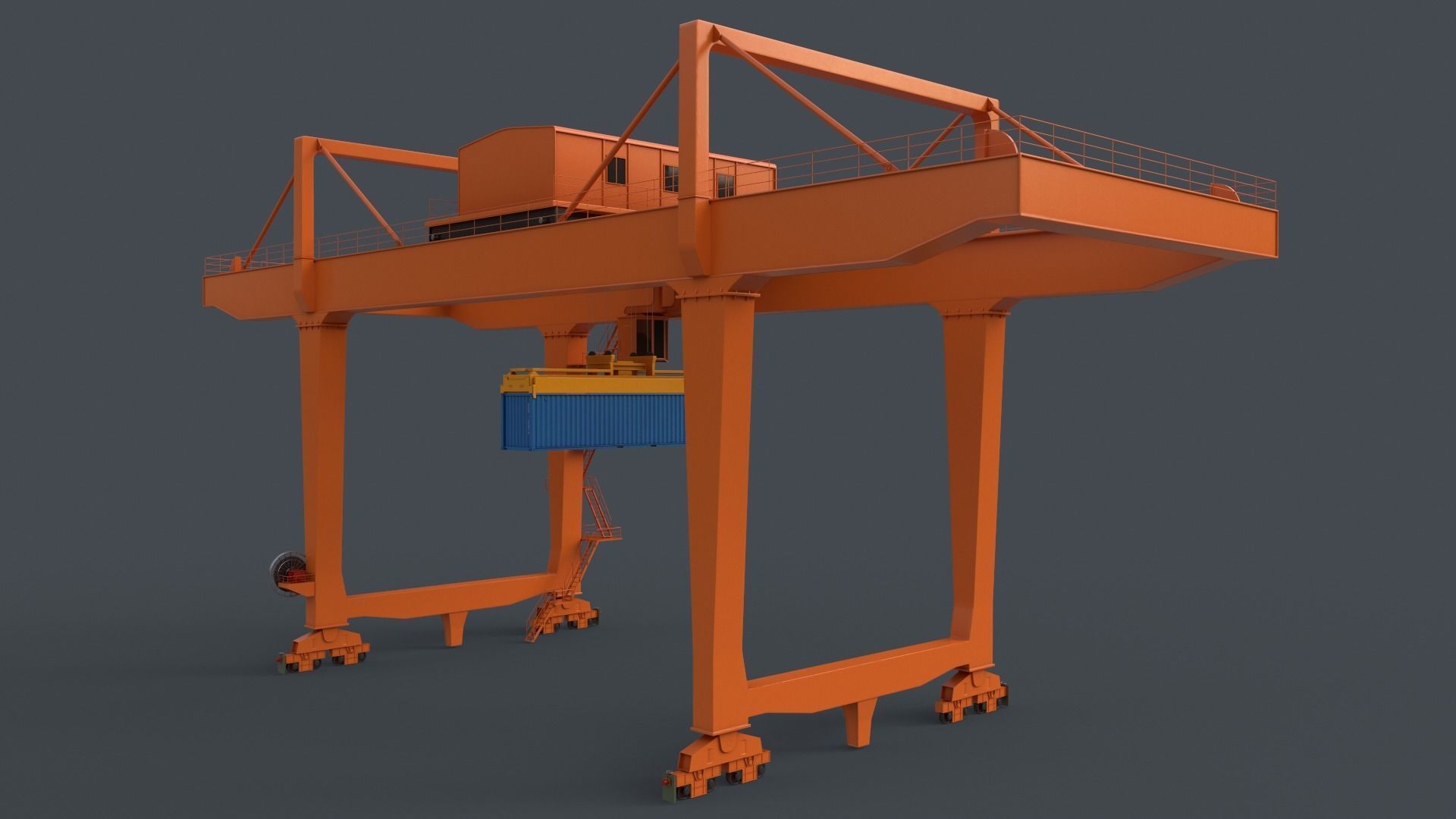 PBR Rail Mounted Gantry Crane RMG V2 - Multi color Pack 3D Model Collection_84