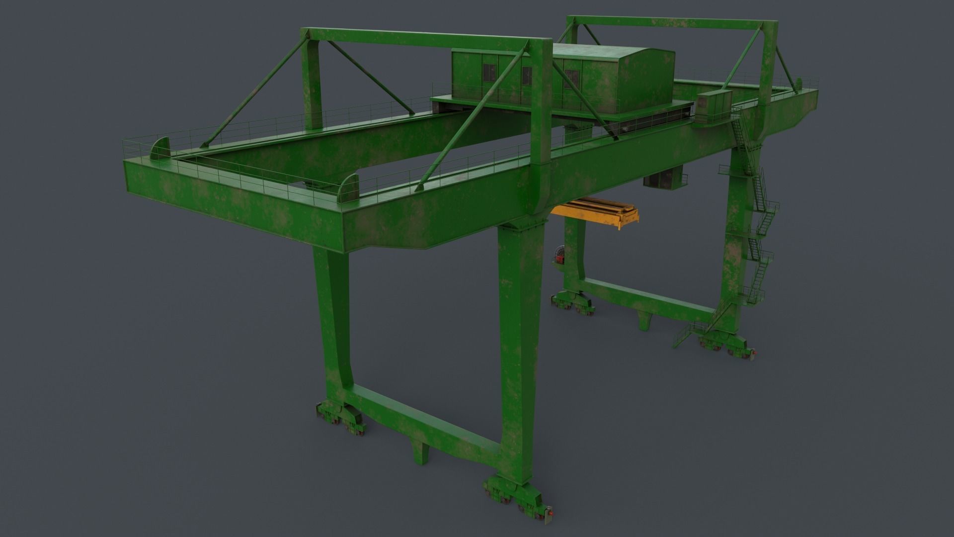 PBR Rail Mounted Gantry Crane RMG V2 - Multi color Pack 3D Model Collection_30