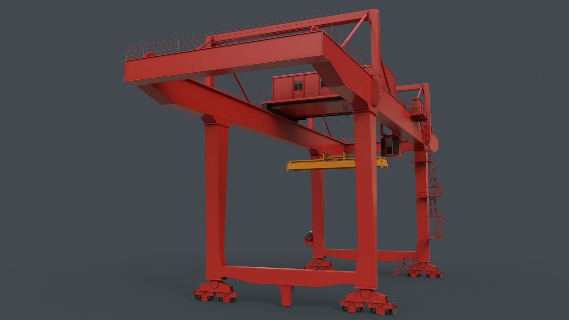 PBR Rail Mounted Gantry Crane RMG V2 - Multi color Pack 3D Model Collection_62