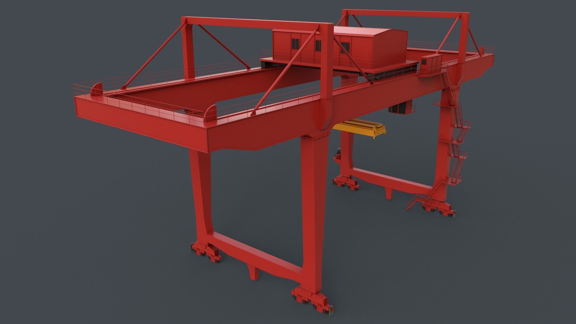 PBR Rail Mounted Gantry Crane RMG V2 - Multi color Pack 3D Model Collection_36