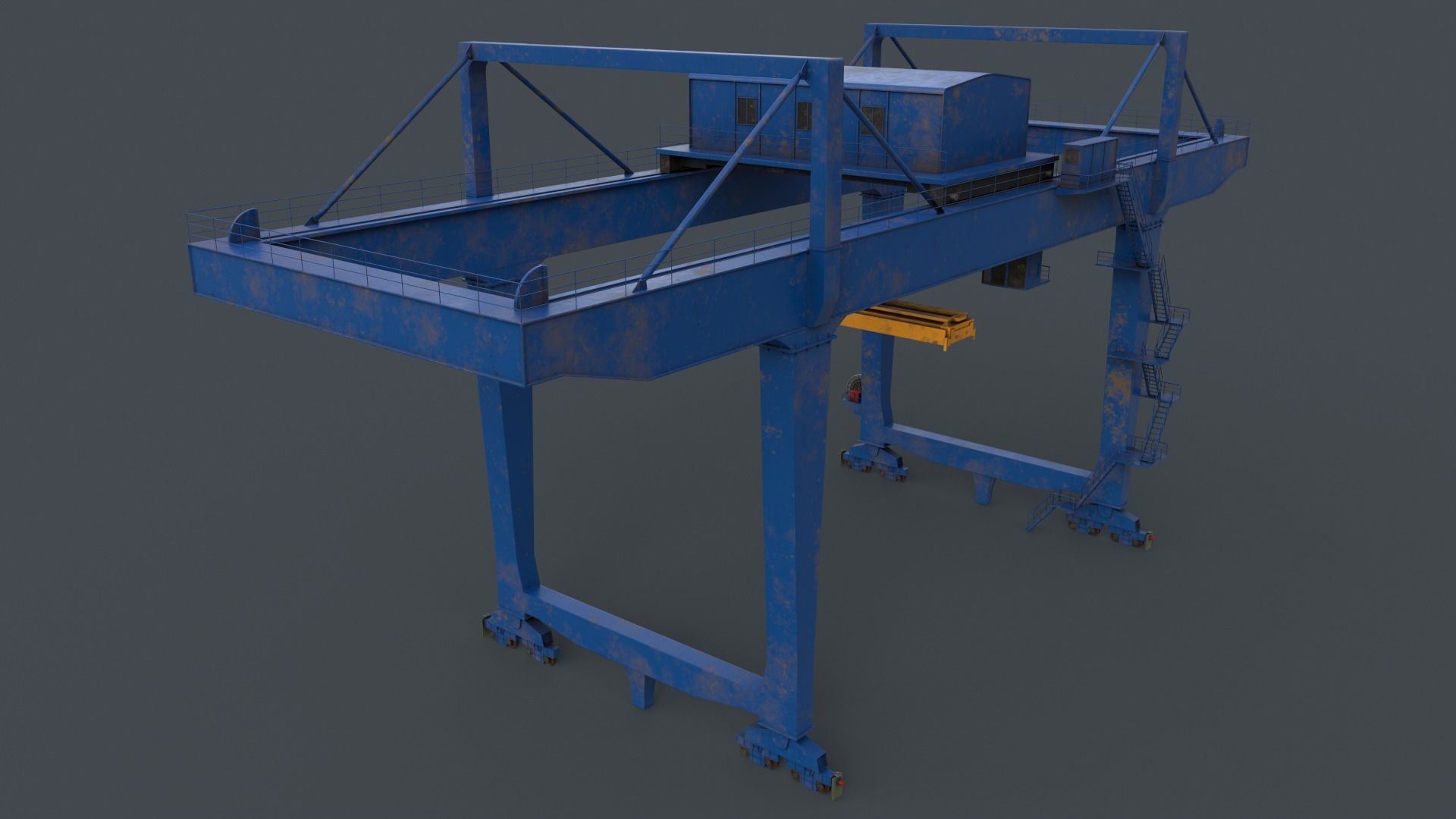 PBR Rail Mounted Gantry Crane RMG V2 - Multi color Pack 3D Model Collection_22