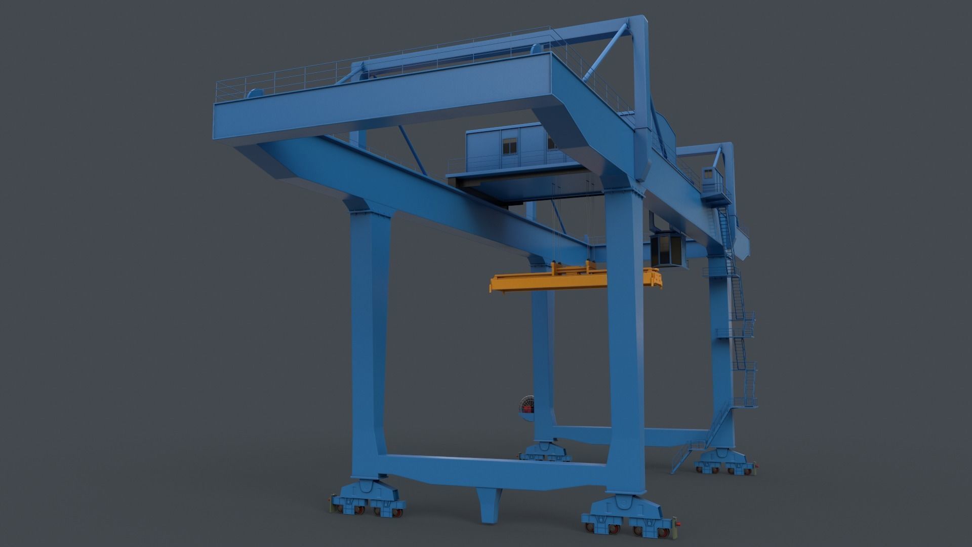 PBR Rail Mounted Gantry Crane RMG V2 - Multi color Pack 3D Model Collection_58