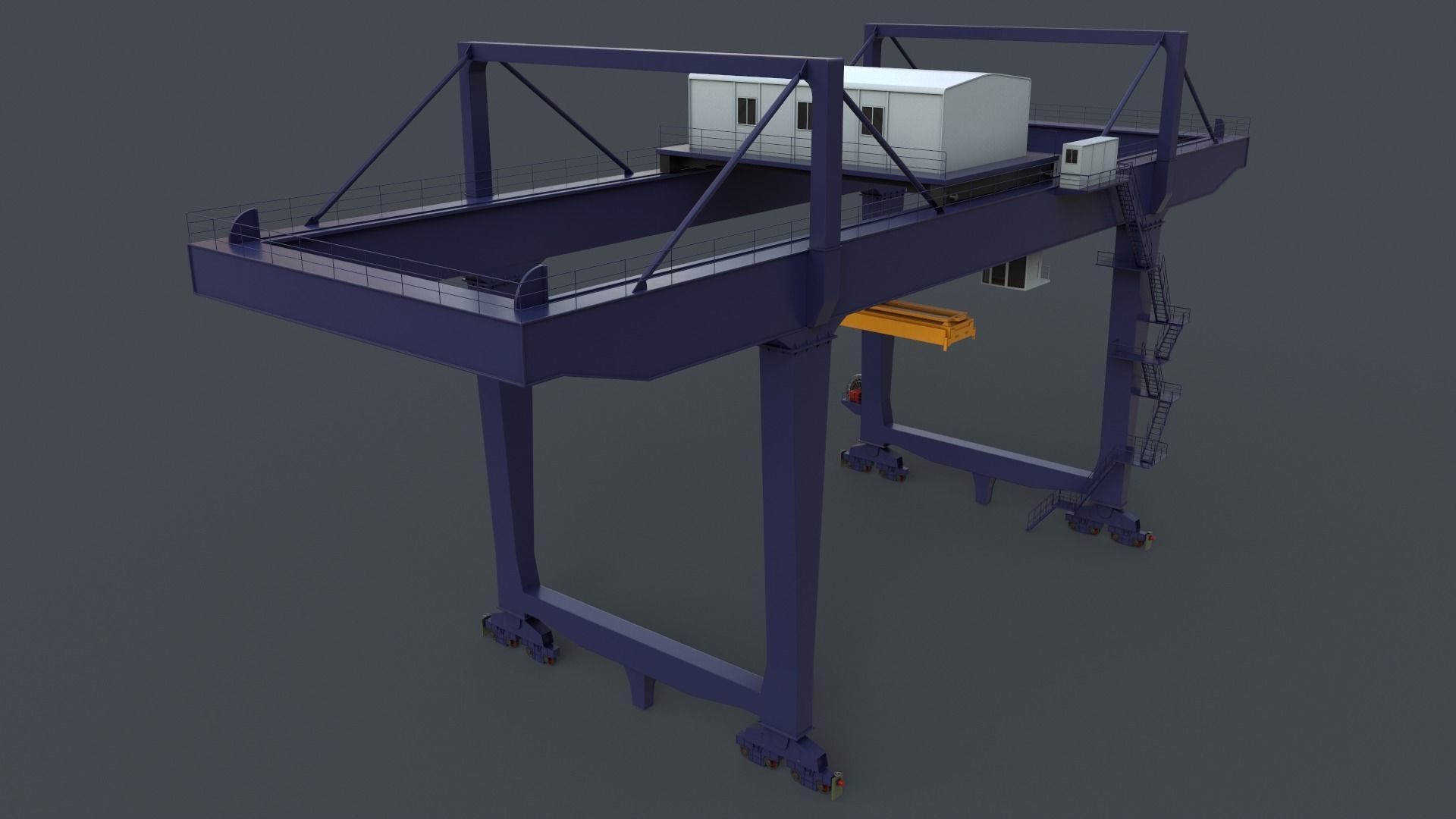 PBR Rail Mounted Gantry Crane RMG V2 - Multi color Pack 3D Model Collection_17