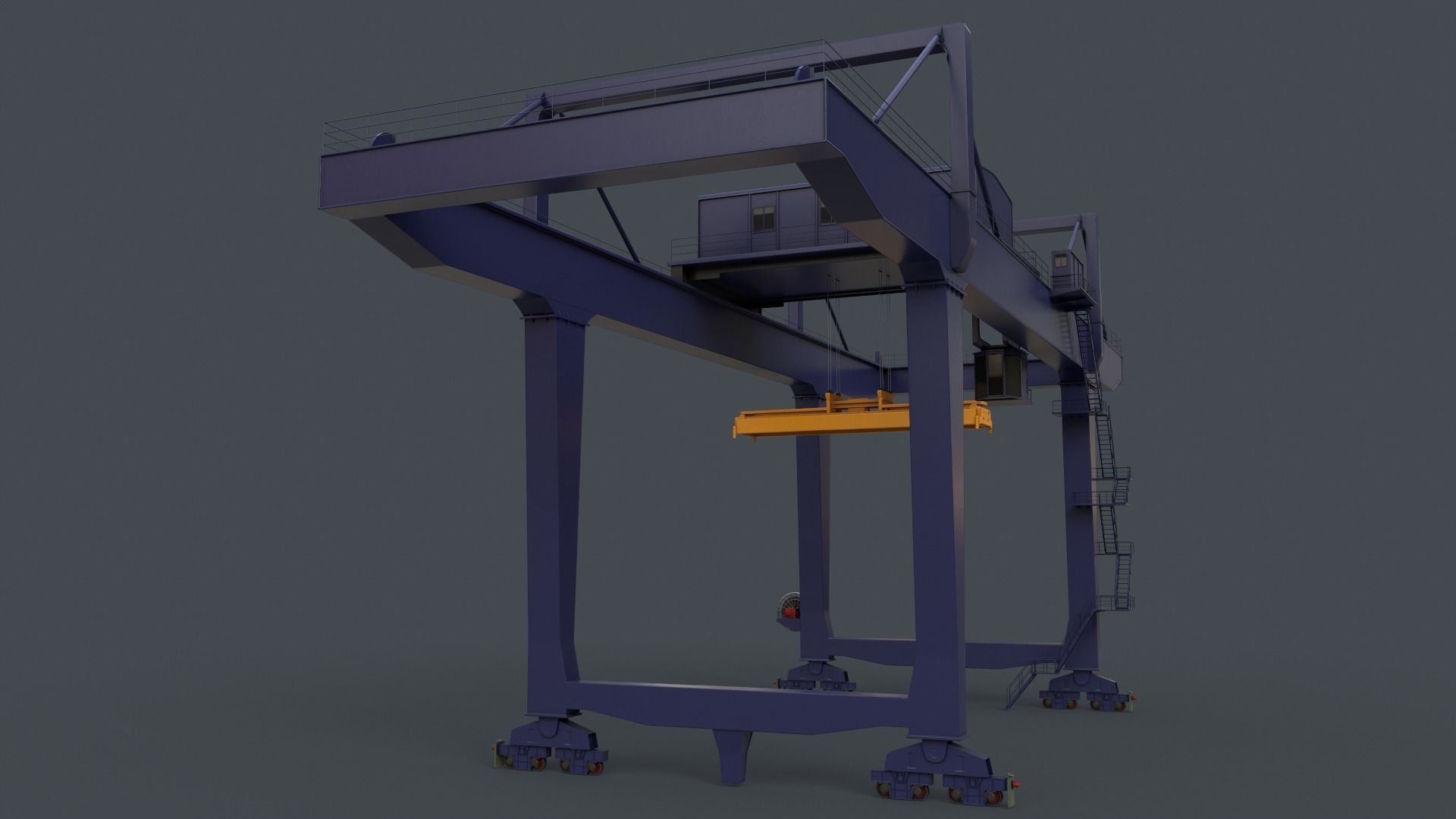 PBR Rail Mounted Gantry Crane RMG V2 - Multi color Pack 3D Model Collection_60