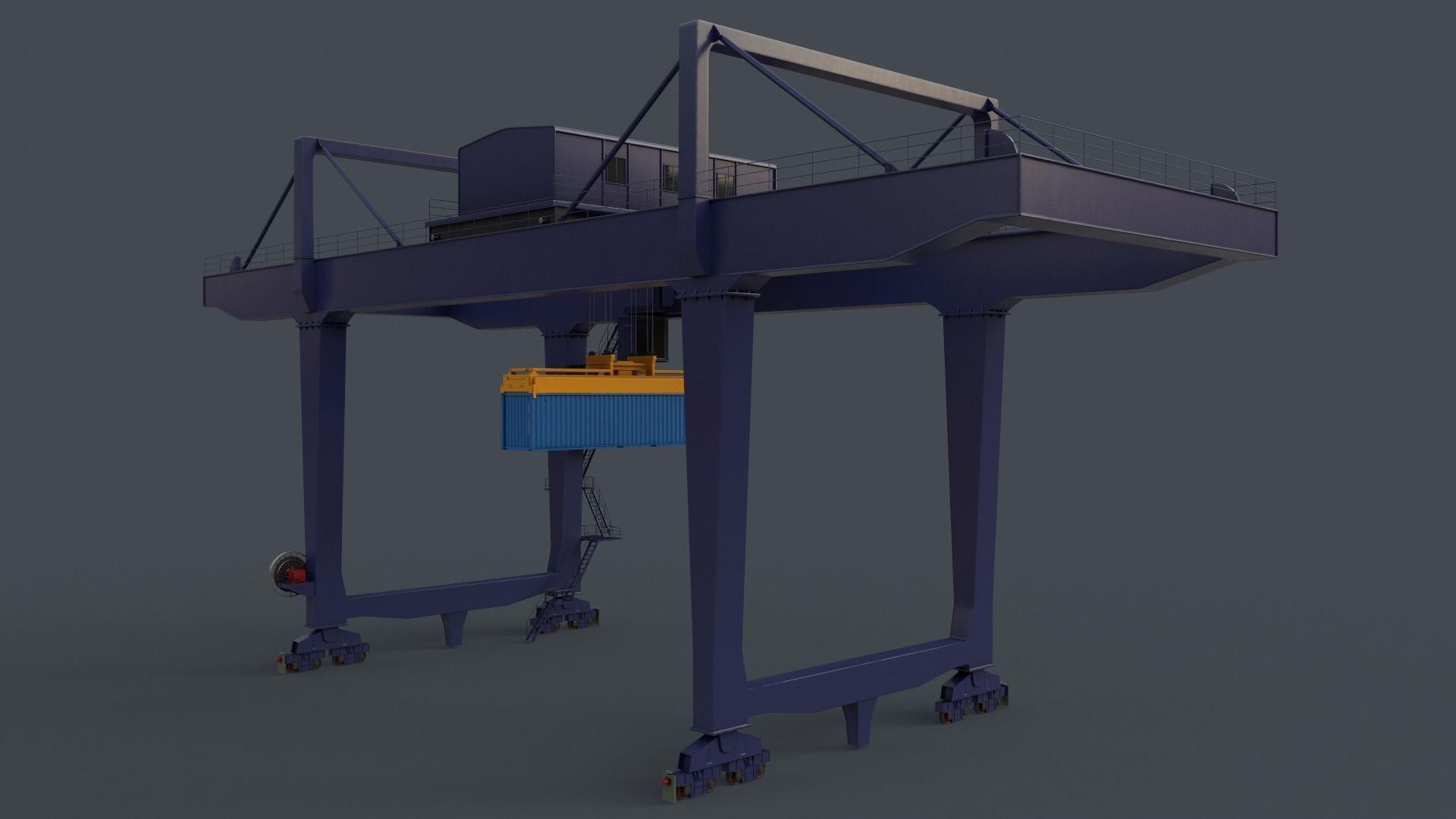 PBR Rail Mounted Gantry Crane RMG V2 - Multi color Pack 3D Model Collection_80