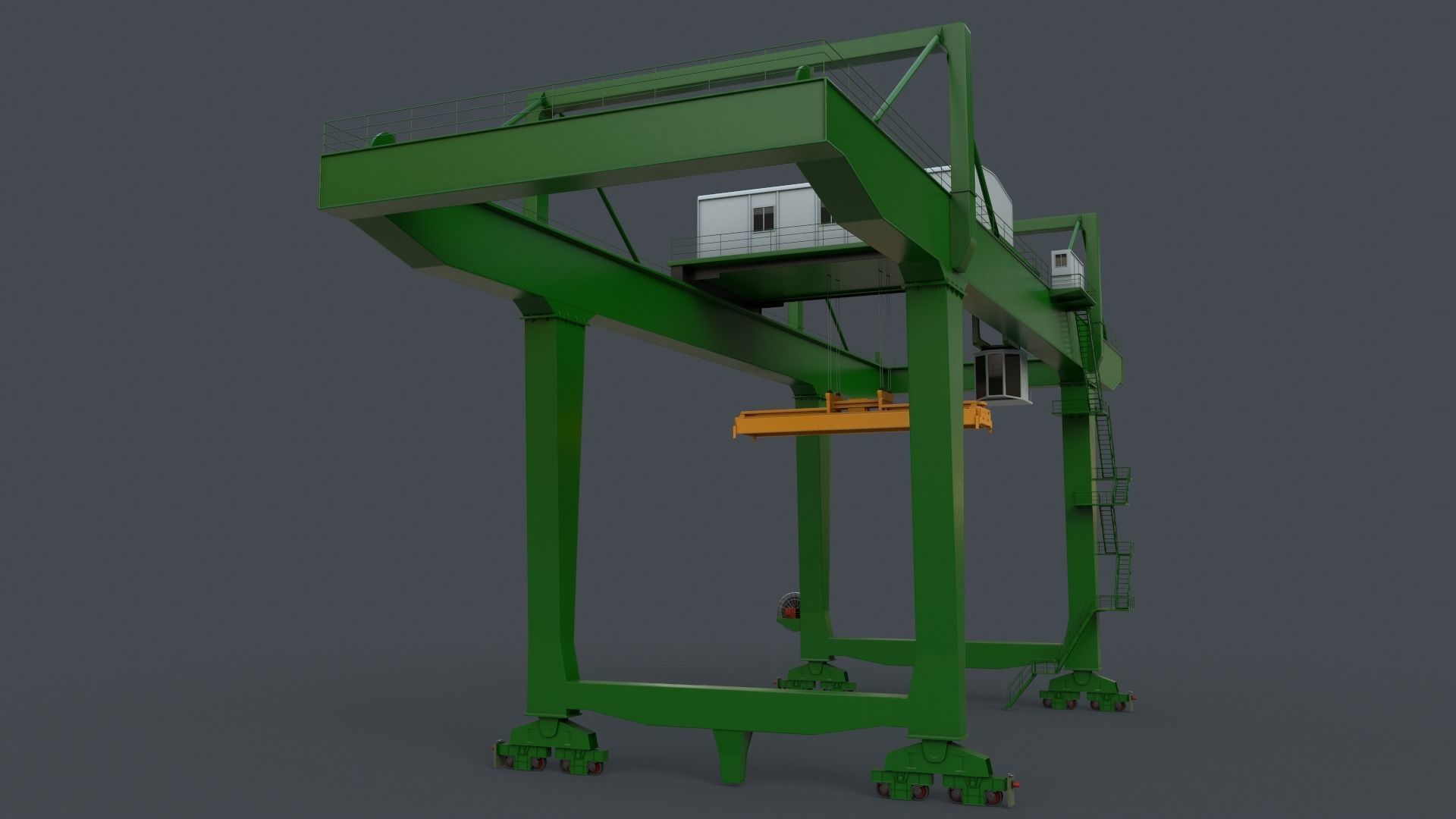 PBR Rail Mounted Gantry Crane RMG V2 - Multi color Pack 3D Model Collection_69