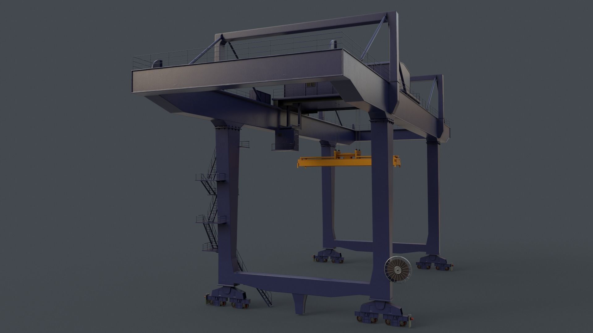 PBR Rail Mounted Gantry Crane RMG V2 - Multi color Pack 3D Model Collection_91